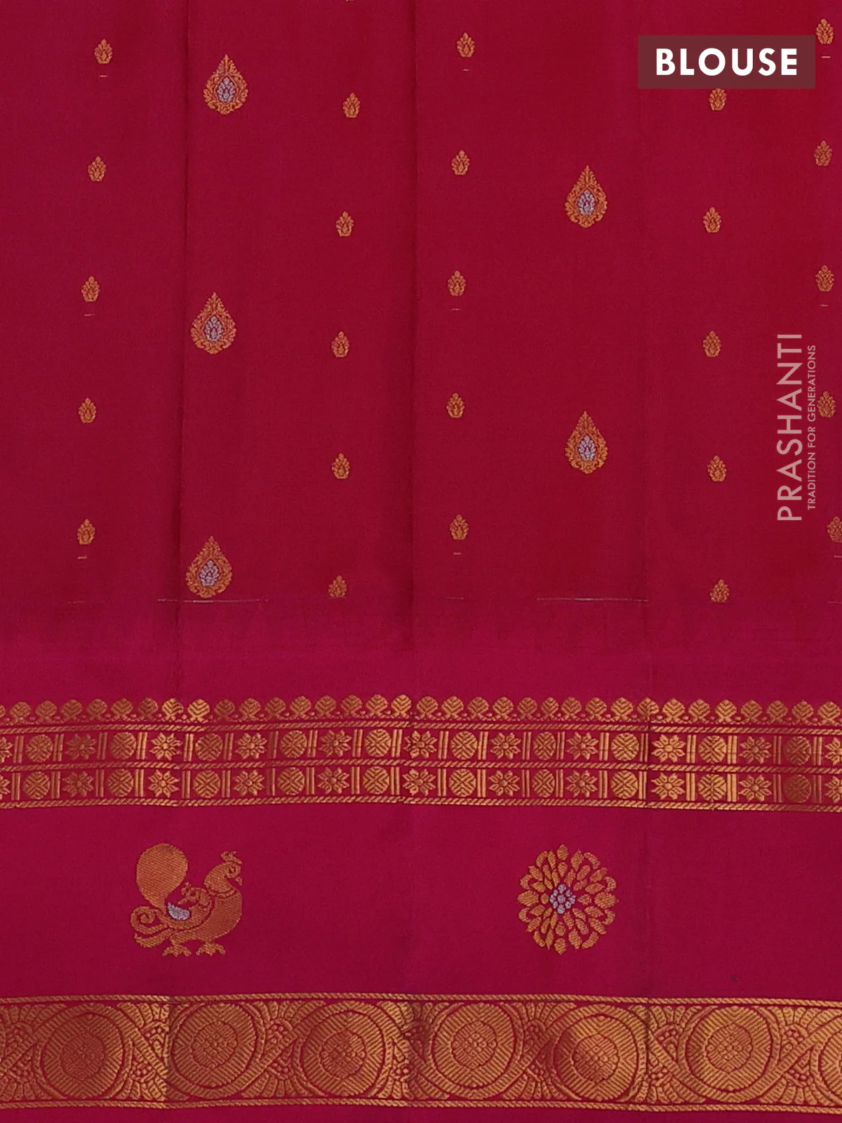 Pure gadwal silk saree light blue and pink with zari woven buttas and temple design rettapet zari woven border - Image 4