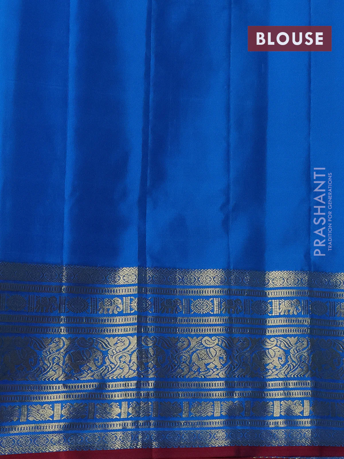 Pure gadwal silk saree light green and cs blue with zari woven buttas and long zari woven border - Image 4