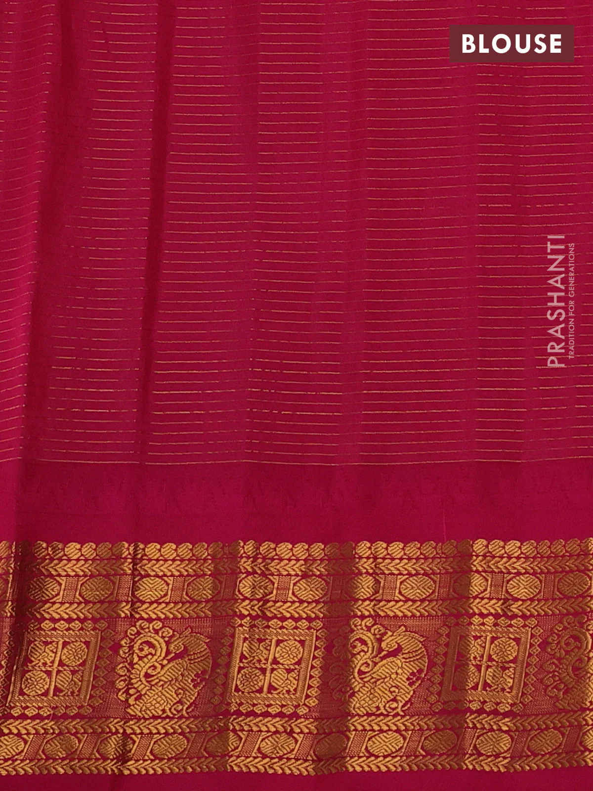 Pure gadwal silk saree light green and pink with allover zari checks & buttas and temple design zari woven border - Image 4