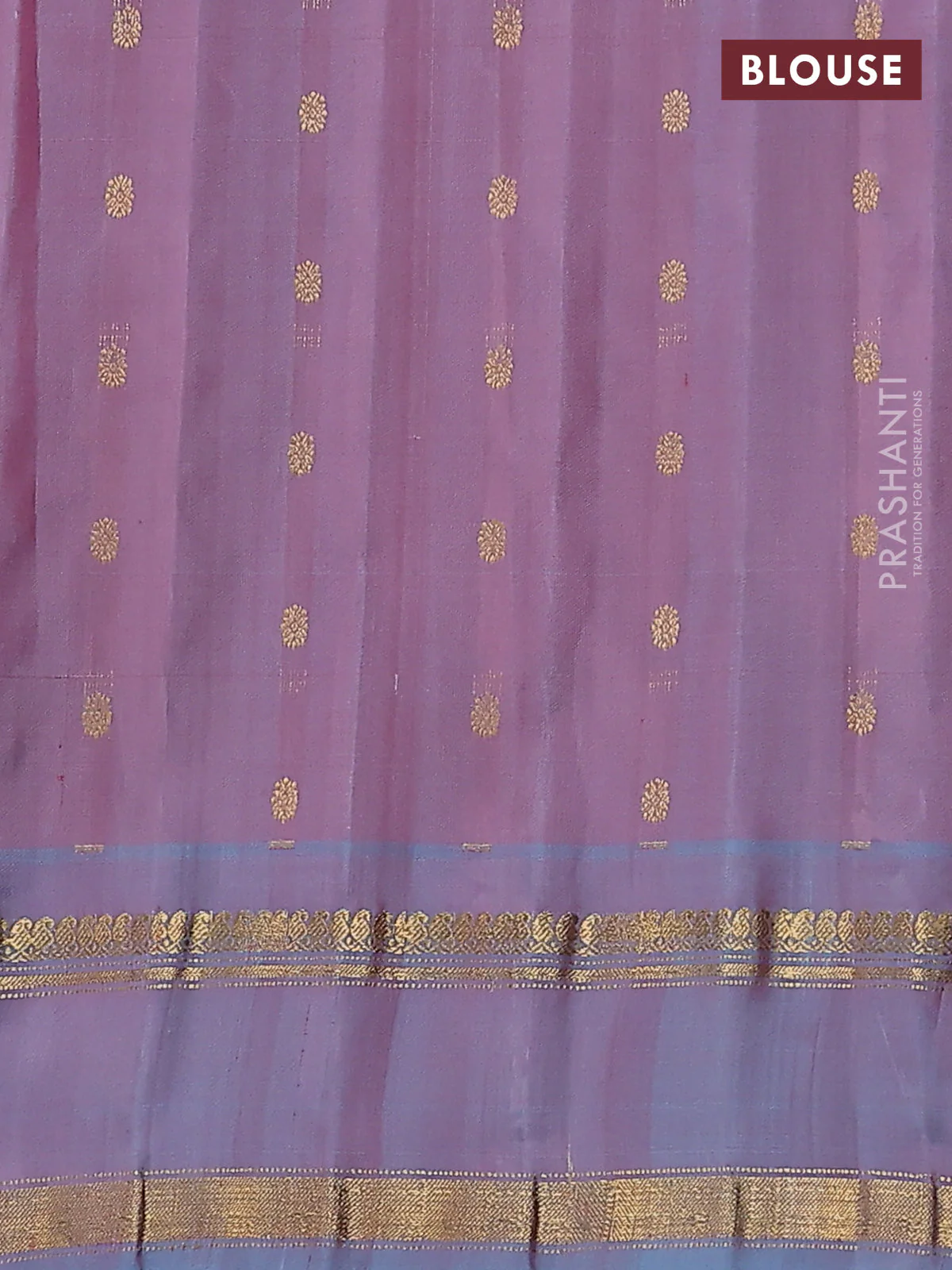 Pure gadwal silk saree light pink and lavender shade with silver & gold zari woven buttas and rettapet zari woven border - Image 4