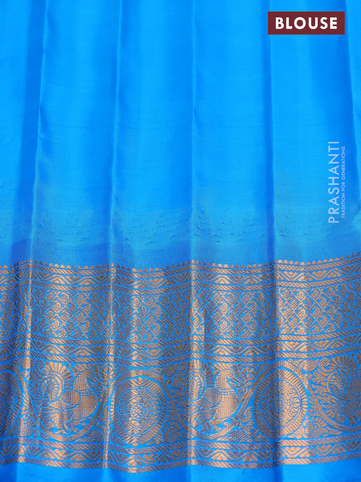 Pure gadwal silk saree mauve pink and cs blue with zari woven buttas and temple design zari woven border - Image 4
