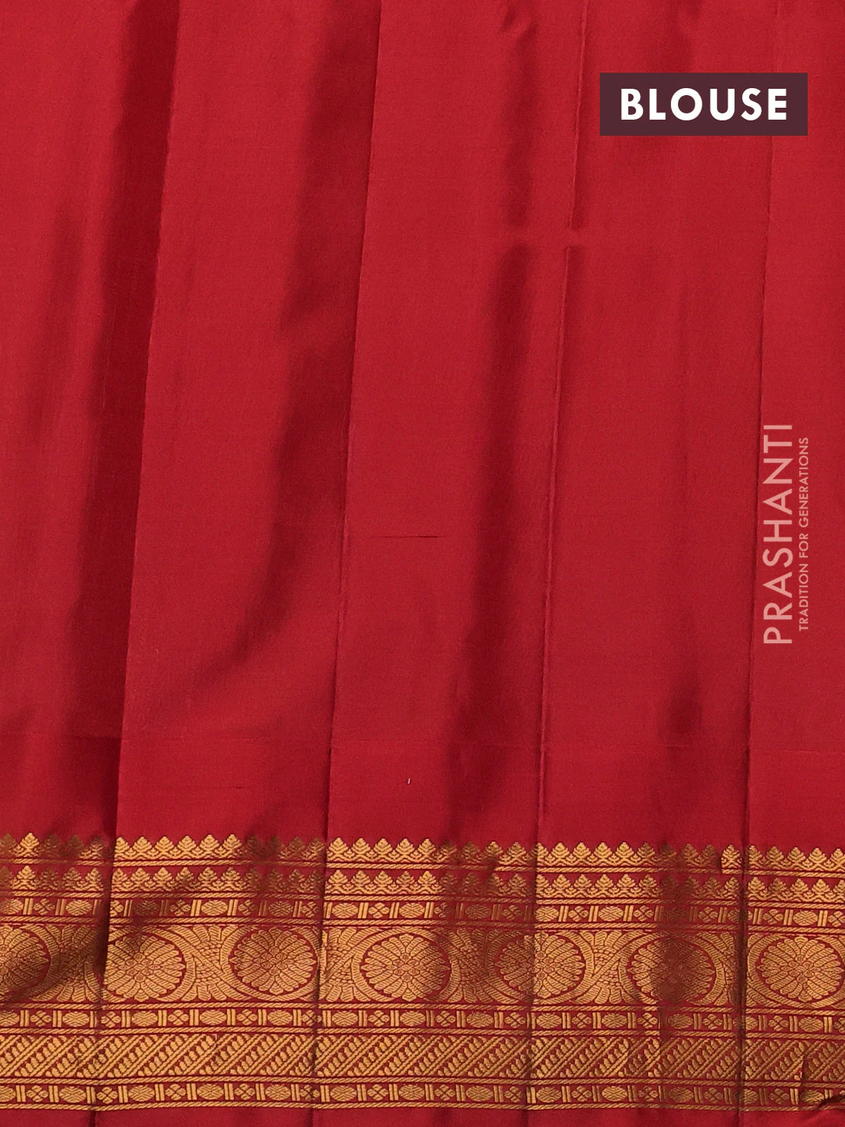 Pure gadwal silk saree mild pista green and orange with allover checks & zari buttas and temple design zari woven border - Image 4