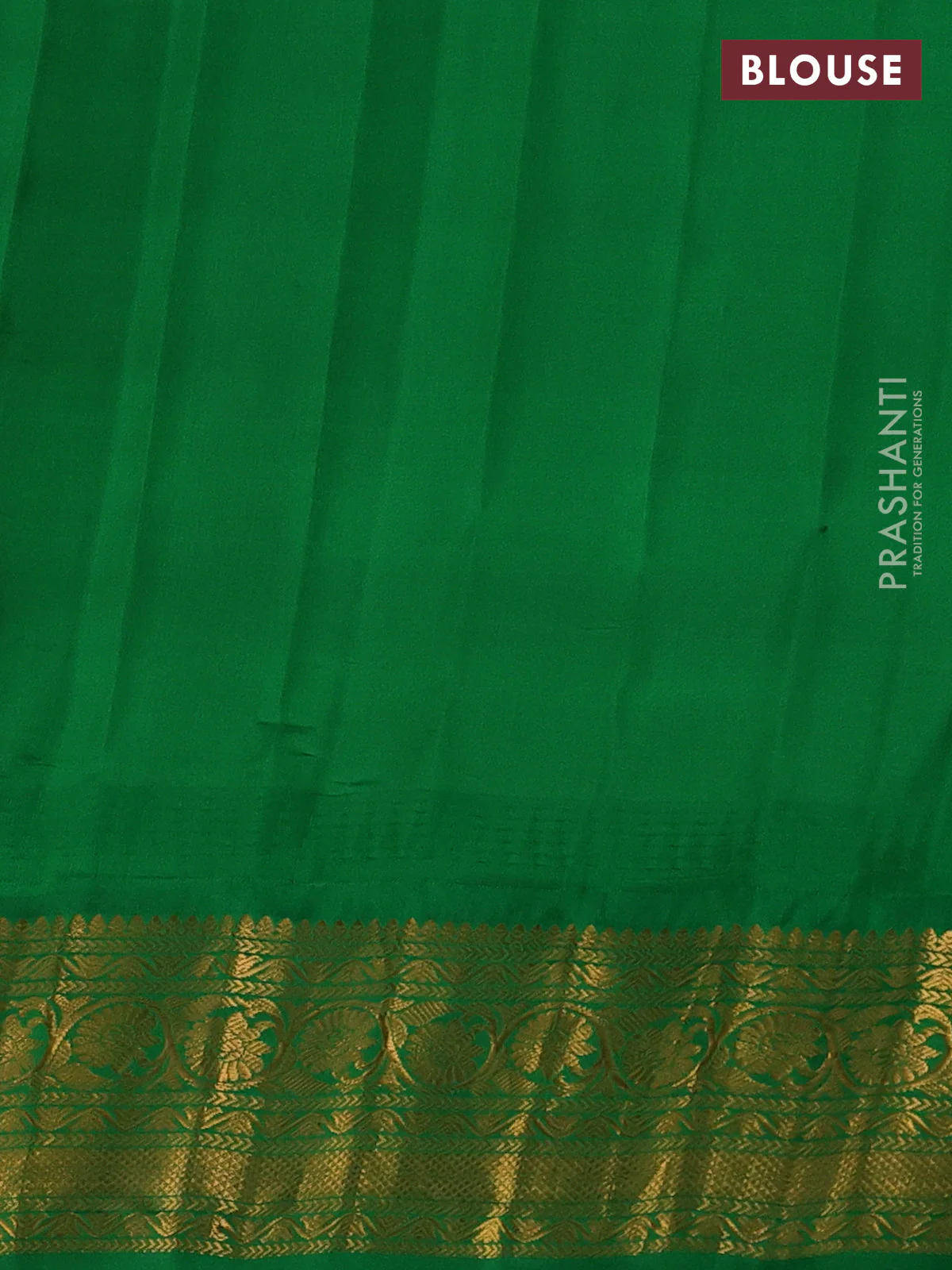 Pure gadwal silk saree orange and green with zari woven buttas and temple design zari woven border - Image 4