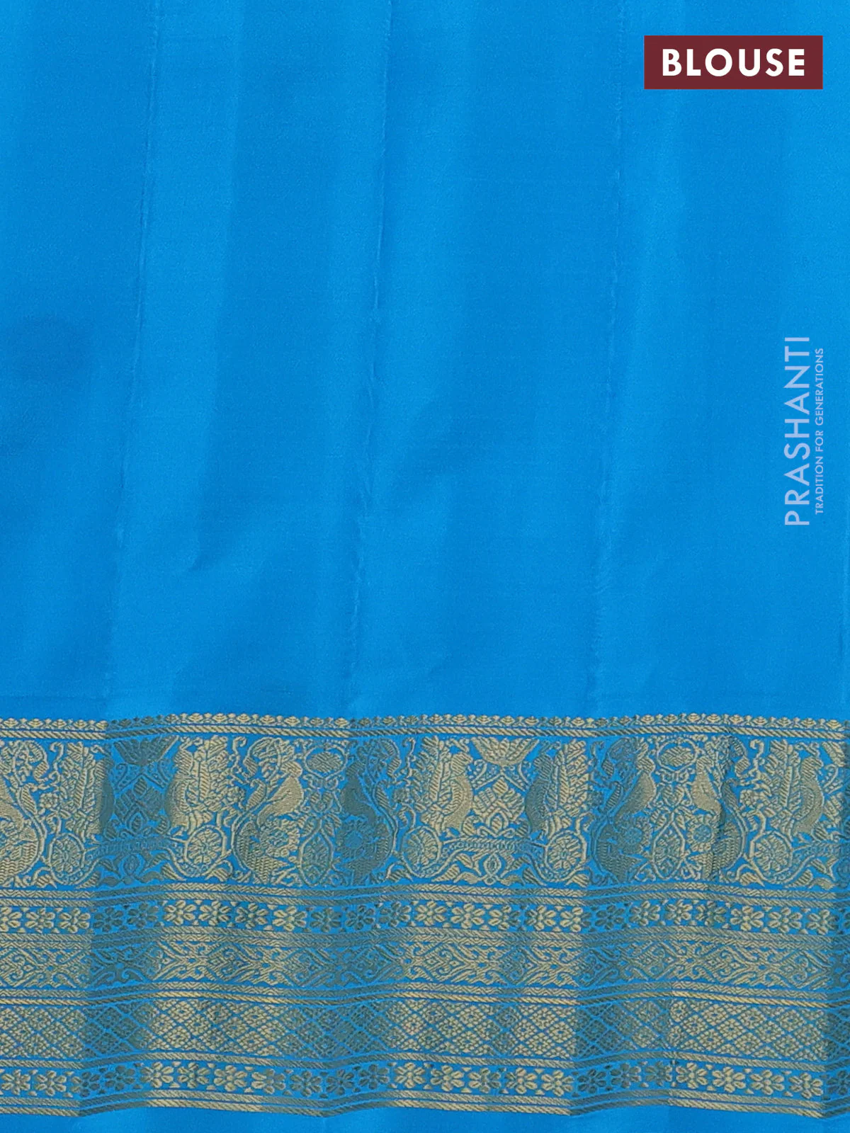 Pure gadwal silk saree pastel green and cs blue with allover stripe pattern and zari woven korvai border - Image 4