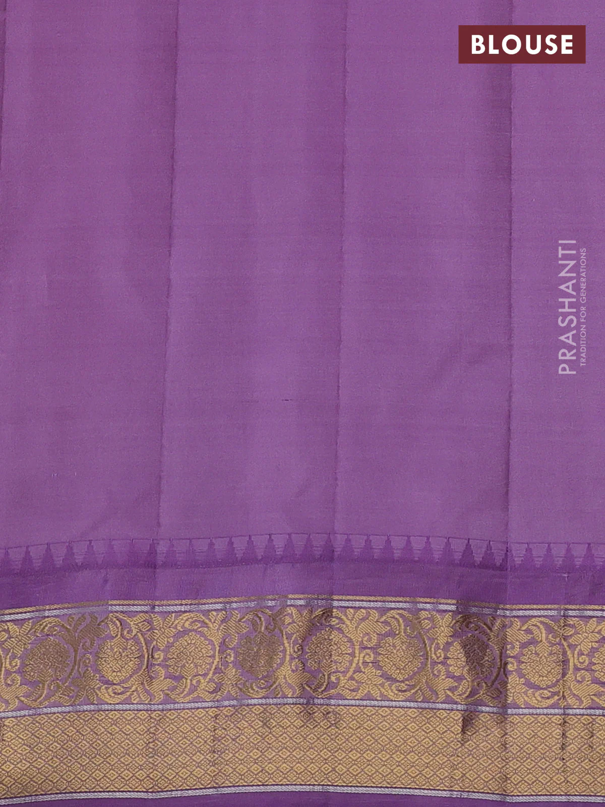 Pure gadwal silk saree pastel green and lavender with zari woven buttas and temple design zari woven korvai border - Image 4