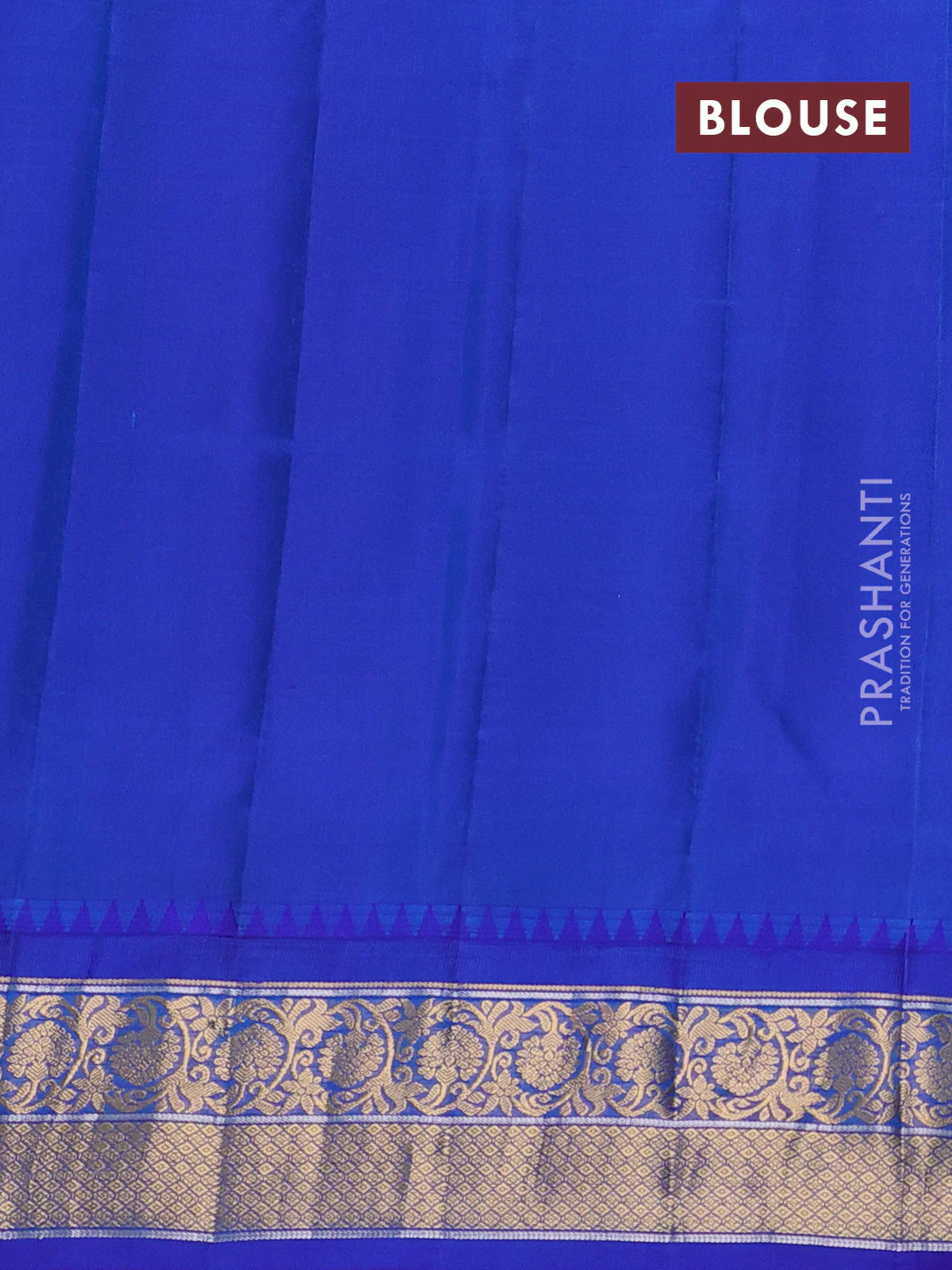 Pure gadwal silk saree pastel peach and blue with zari woven buttas and temple design zari woven border - Image 4