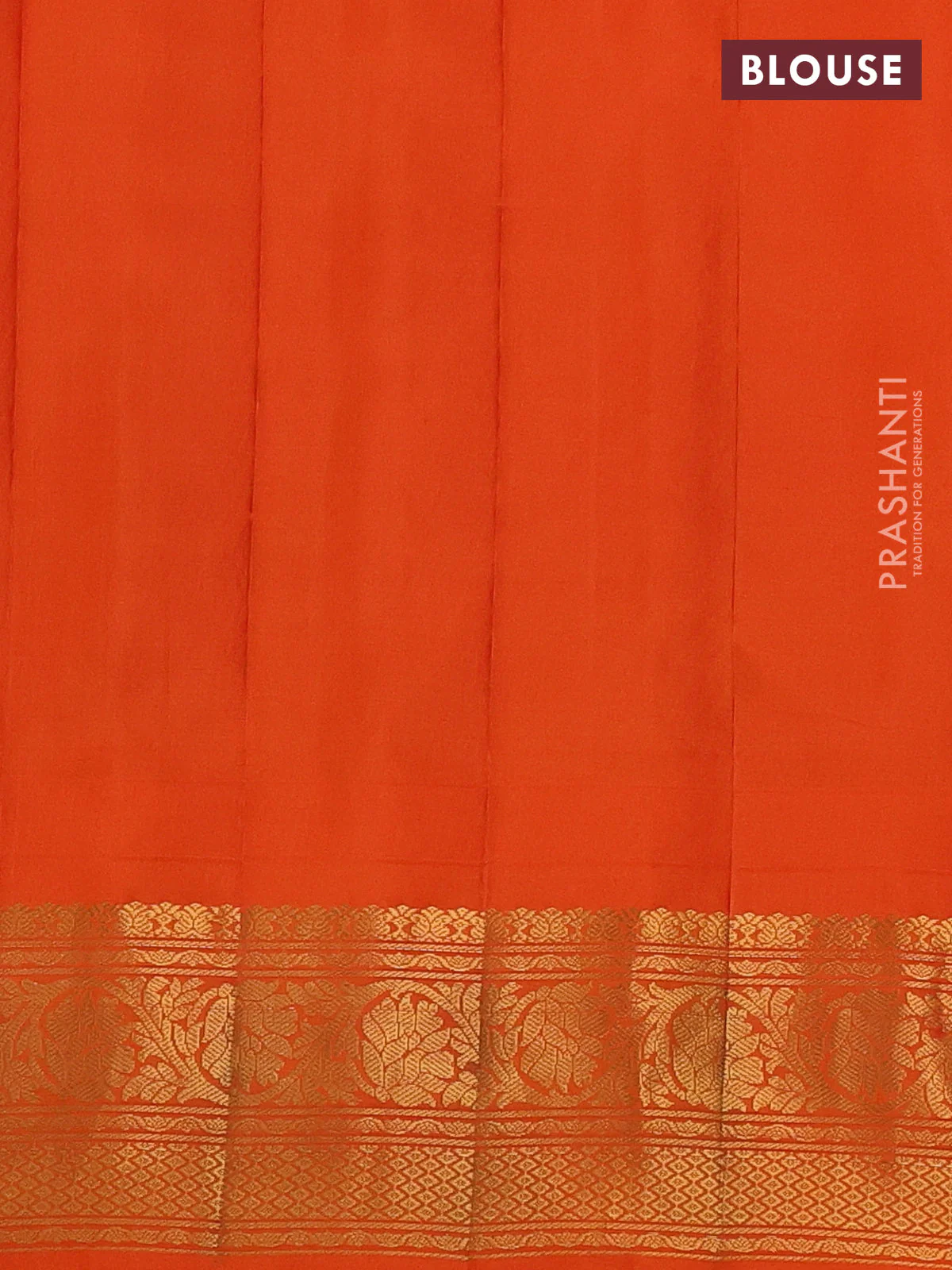 Pure gadwal silk saree purple and orange with zari woven buttas and temple design zari woven border - Image 4