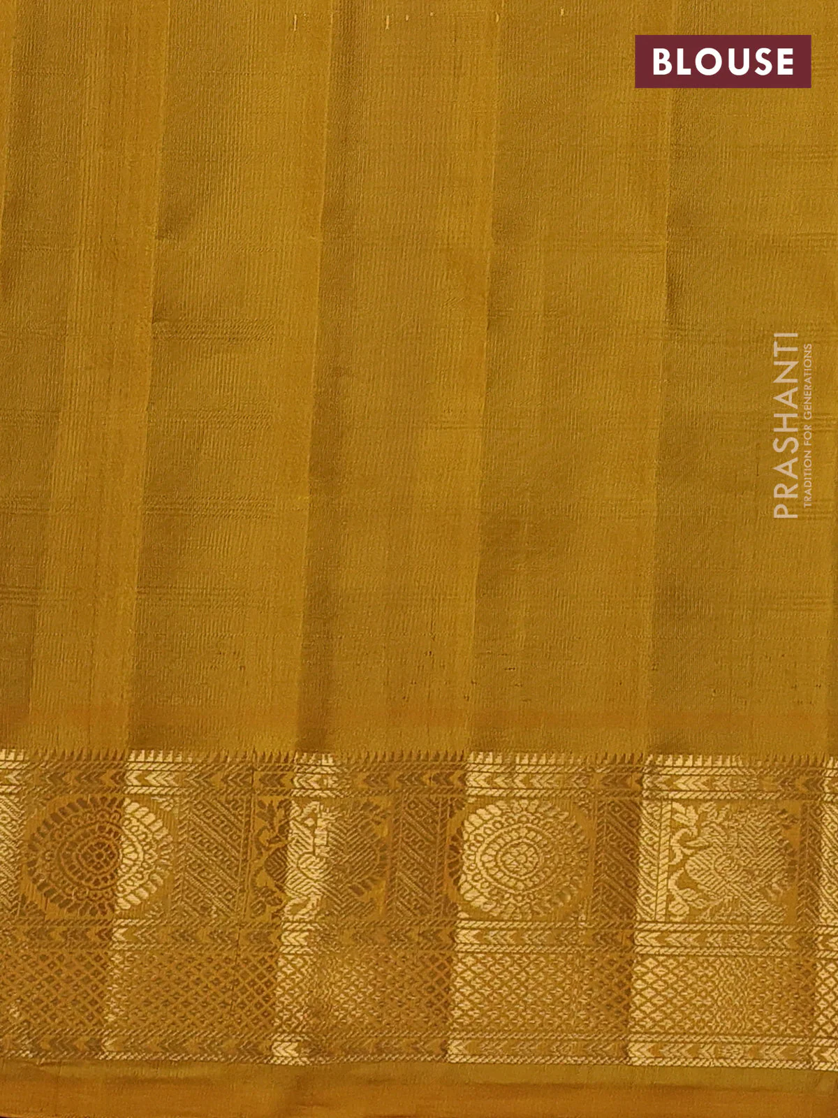 Pure gadwal silk saree teal bluish green and dark mustard with allover checks & zari buttas and temple design zari woven border - Image 4