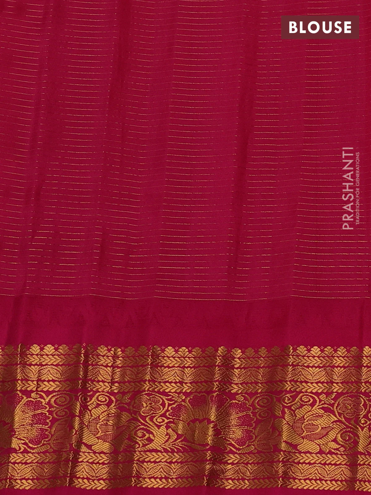 Pure gadwal silk saree teal green shade and pink with allover zari checks & buttas and temple design zari woven border - Image 4