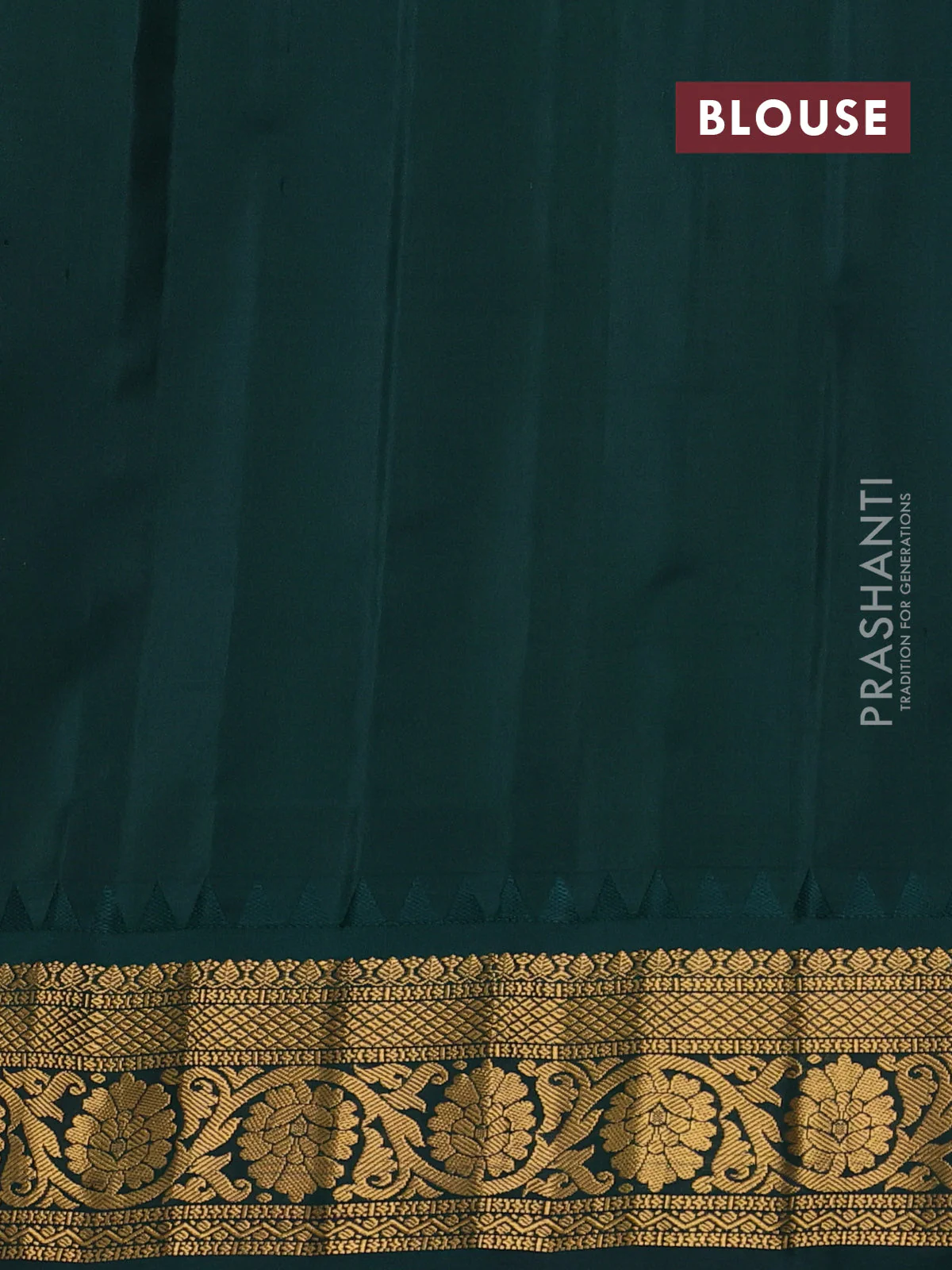 Pure gadwal silk saree yellow and bottle green with zari woven buttas and temple design zari woven border - Image 4