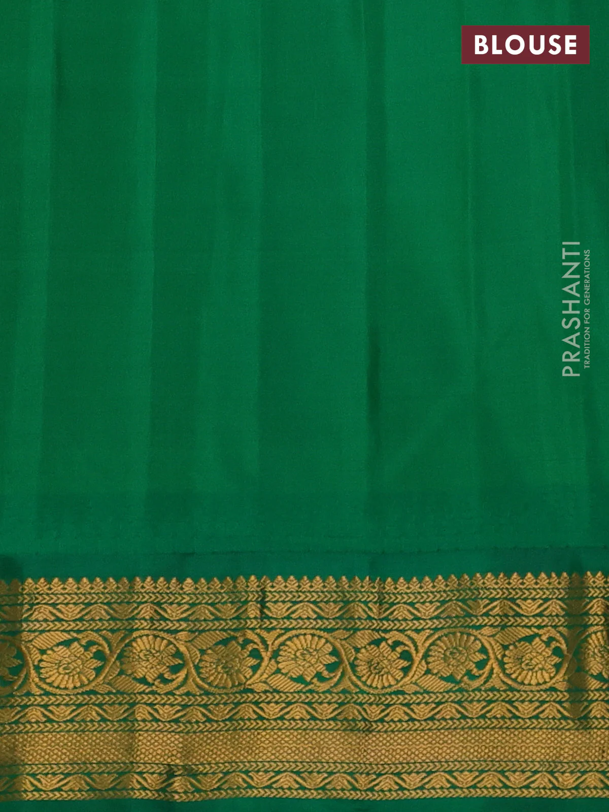 Pure gadwal silk saree yellow and green with allover zari woven buttas and temple design zari woven border - Image 4