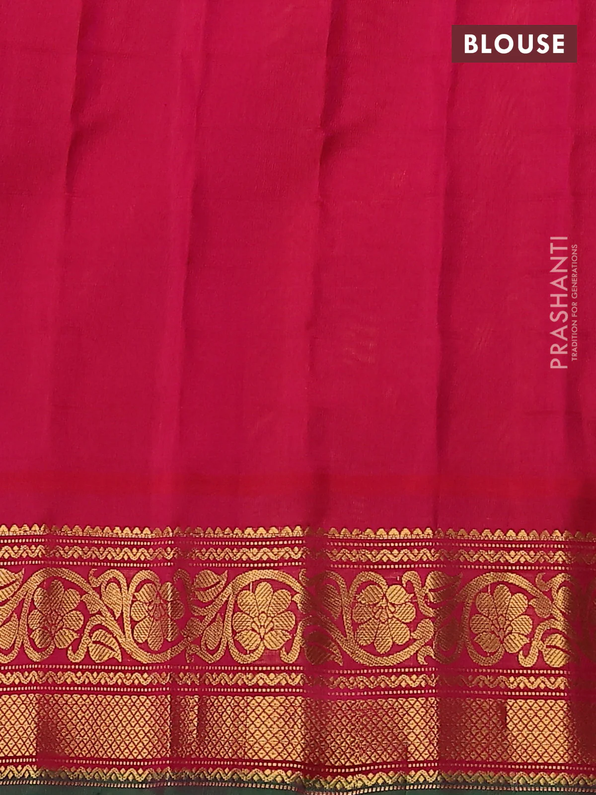 Pure gadwal silk saree yellow and pink with allover checks & buttas and temple design zari woven border - Image 4