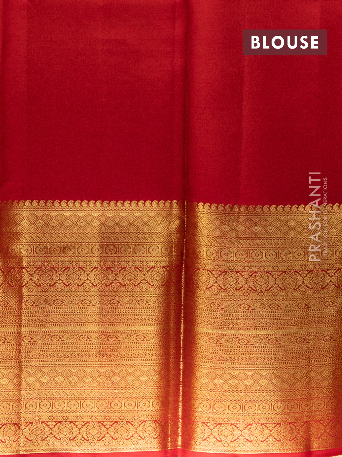 Pure kanchipuram silk lehenga yellow and red with allover brocade weaves and long zari woven border - Image 2