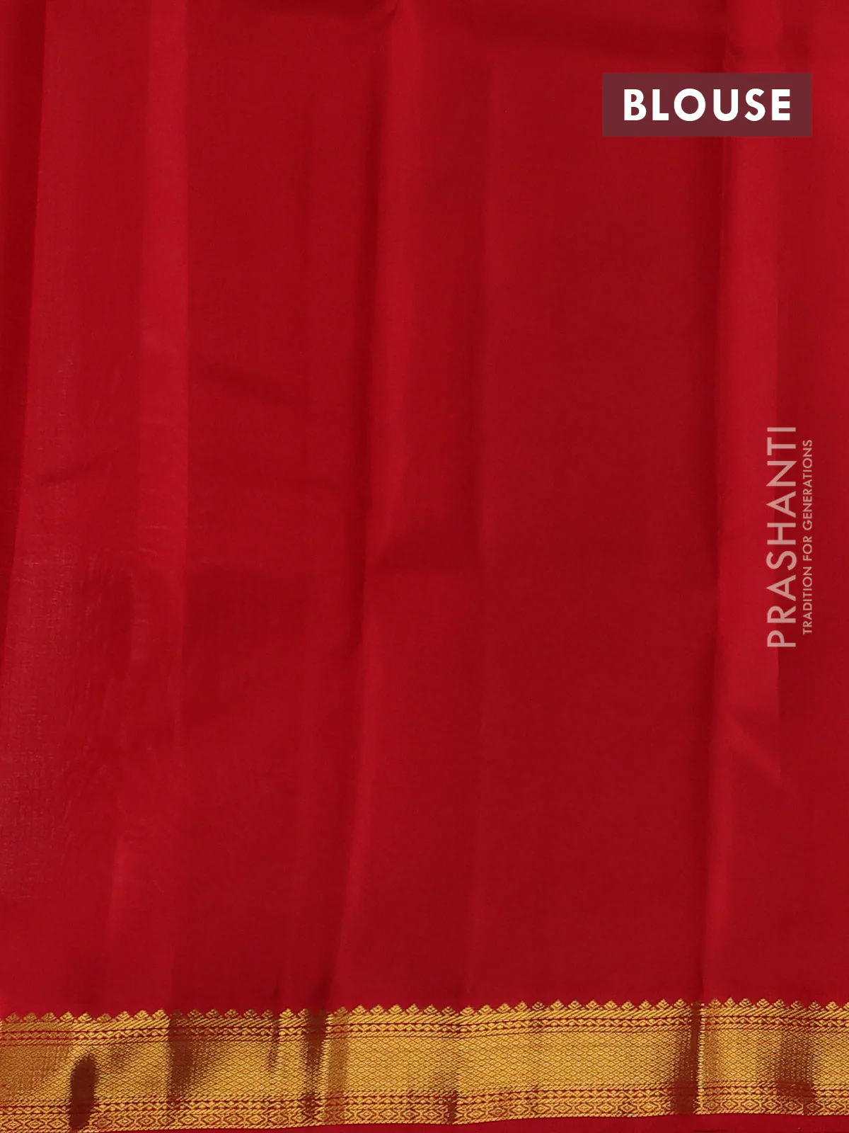 Pure kanchipuram silk saree beige and red with allover checks & buttas and zari woven korvai border - Image 4