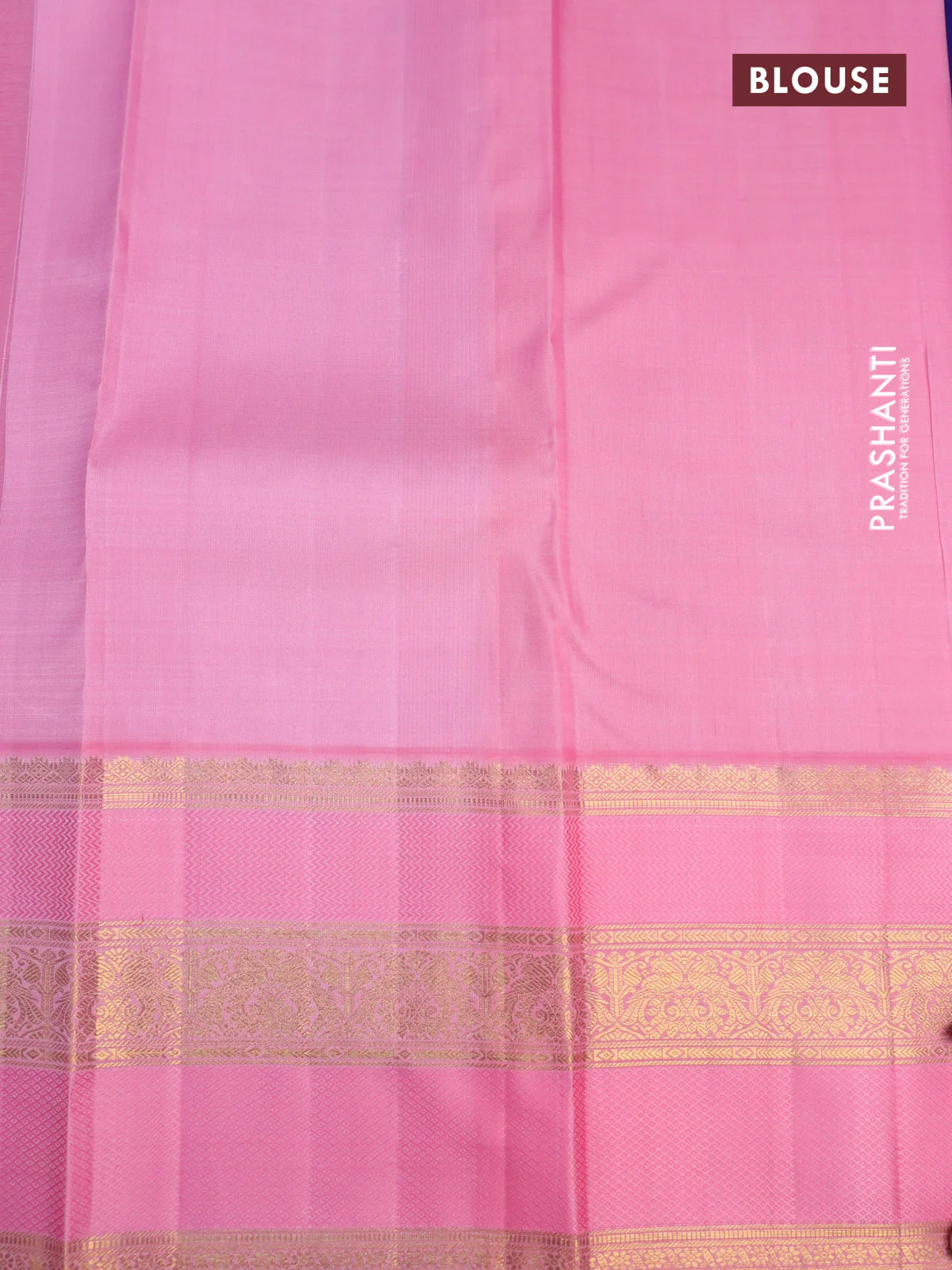 Pure kanchipuram silk saree blue and light pink with annam zari woven buttas and zari woven border - Image 4