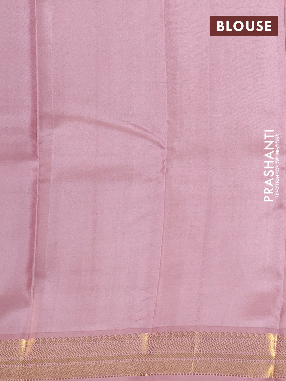 Pure kanchipuram silk saree blue and pastel pink with paisley zari woven buttas and zari woven border - Image 3