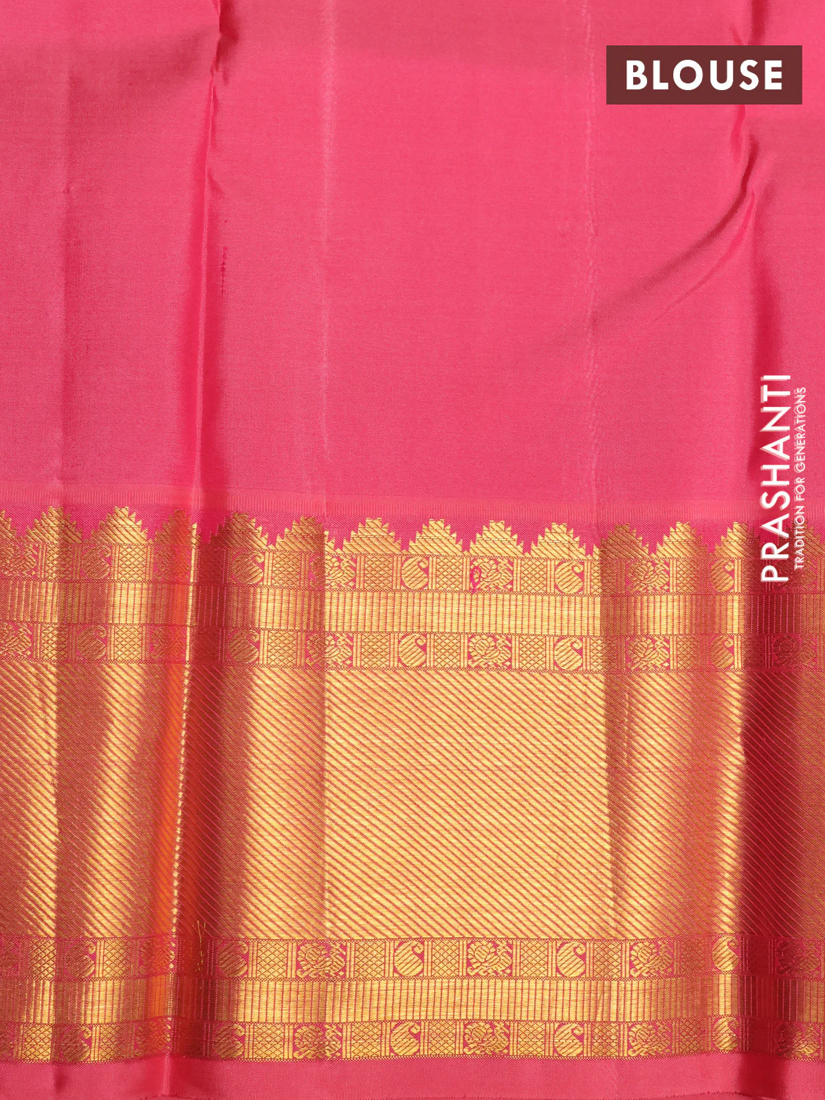 Pure kanchipuram silk saree blue and peach shade with zari woven buttas and zari woven border - Image 4