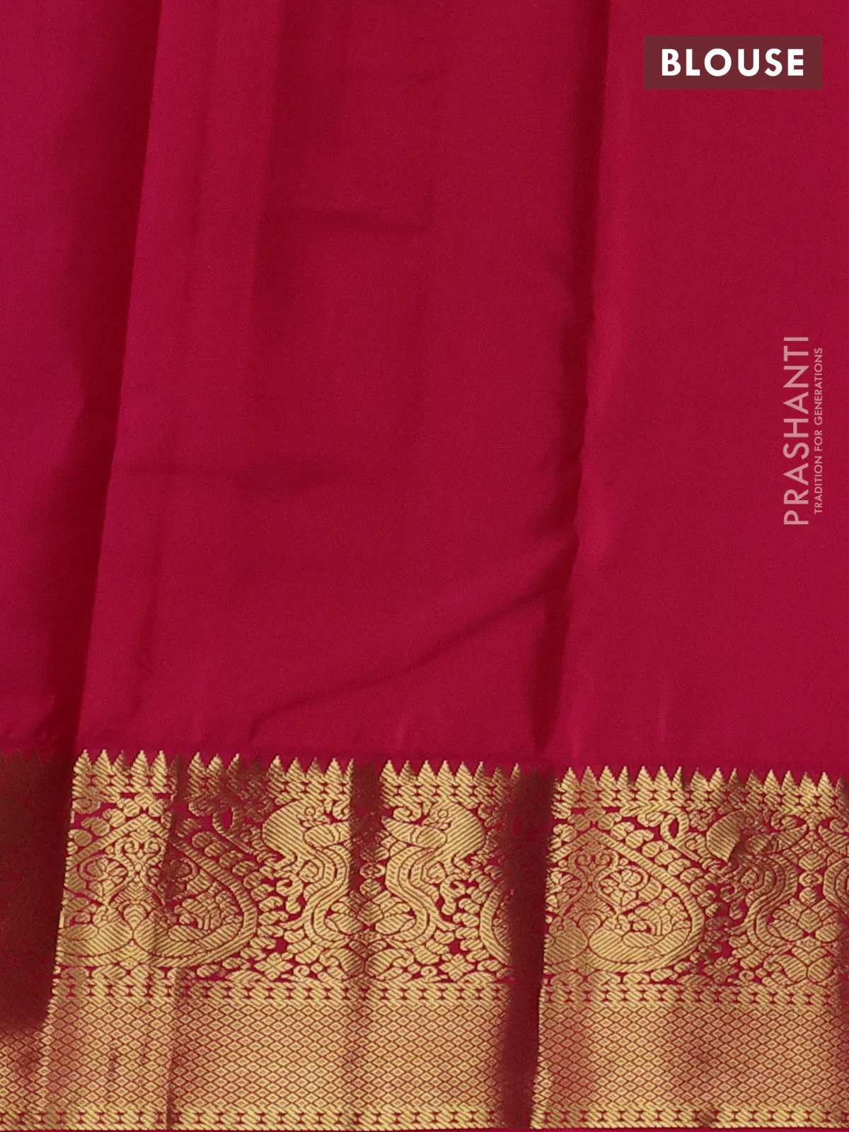 Pure kanchipuram silk saree blue and pink with zari woven buttas and rich zari woven korvai border - Image 4