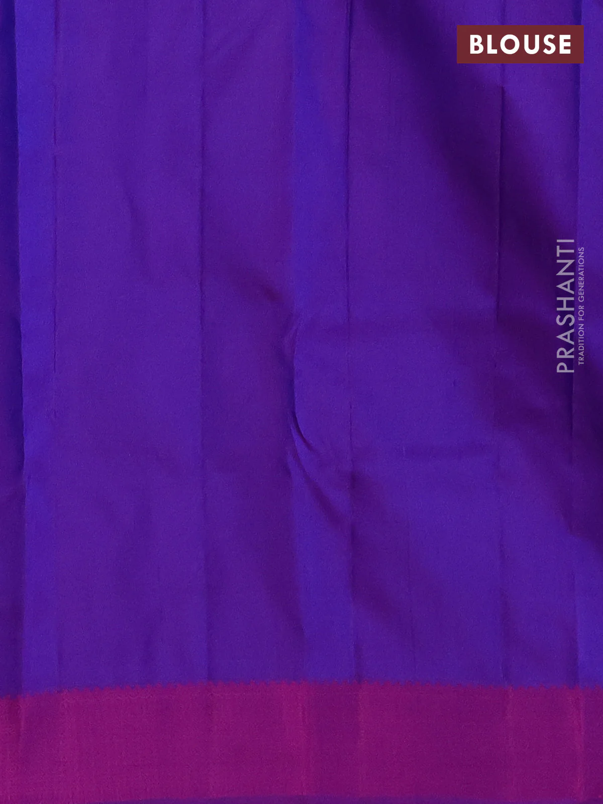 Pure kanchipuram silk saree blue and purple with thread woven buttas and thread woven border - Image 3