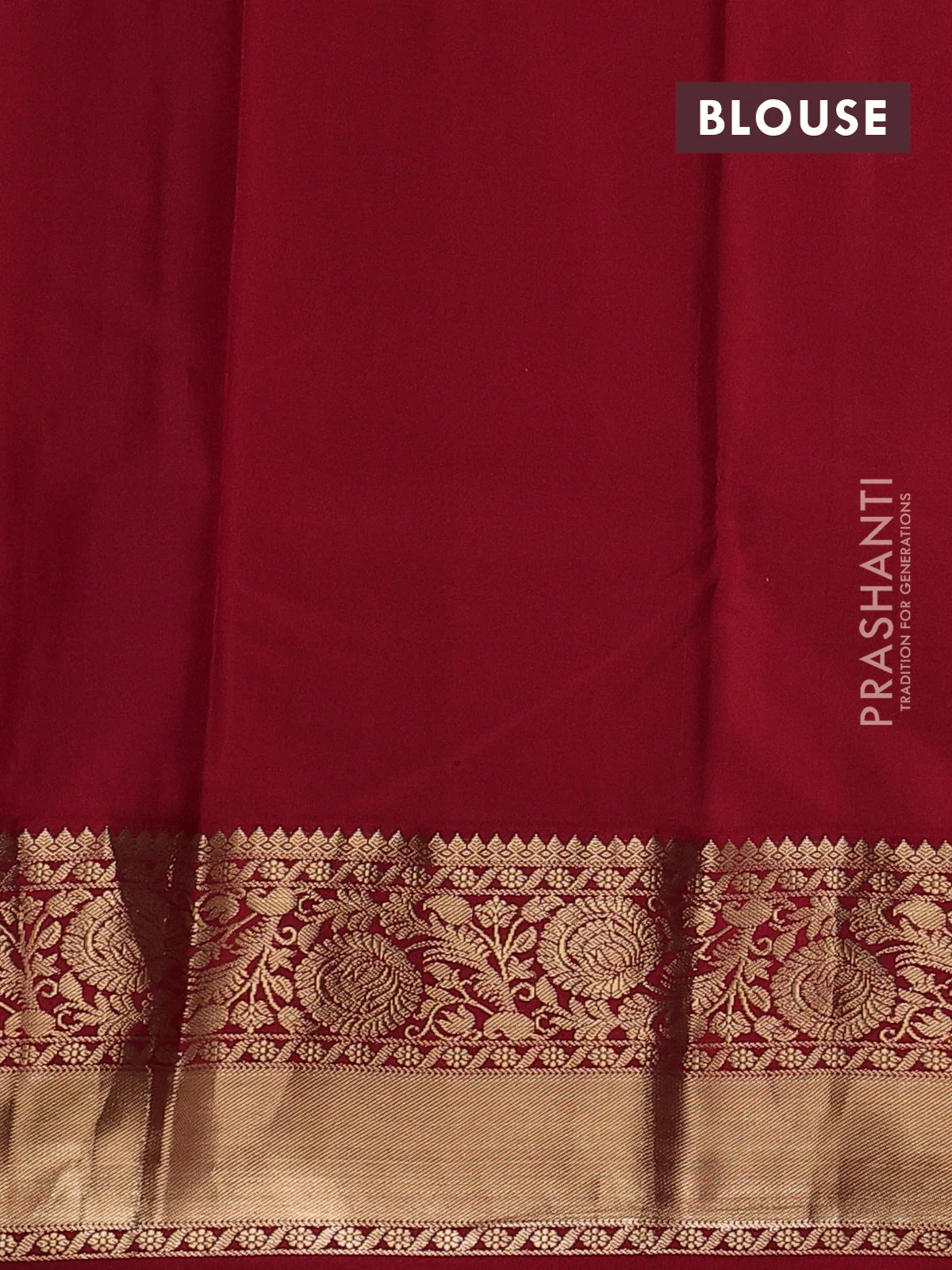 Pure kanchipuram silk saree blue and red with zari woven buttas and rich zari woven korvai border - Image 3