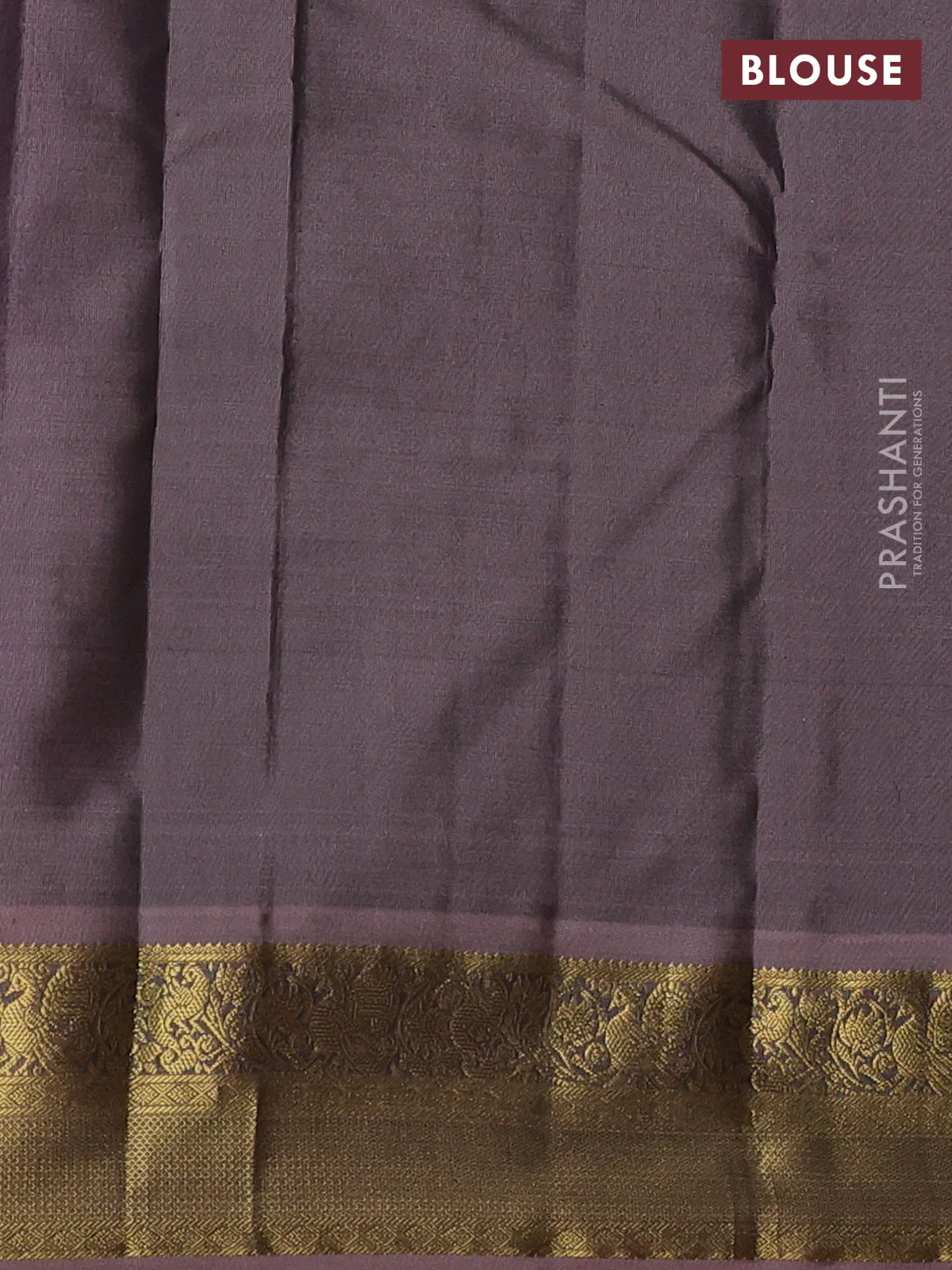 Pure kanchipuram silk saree blue and rosy brown with zari weaves & buttas and zari woven border - Image 4