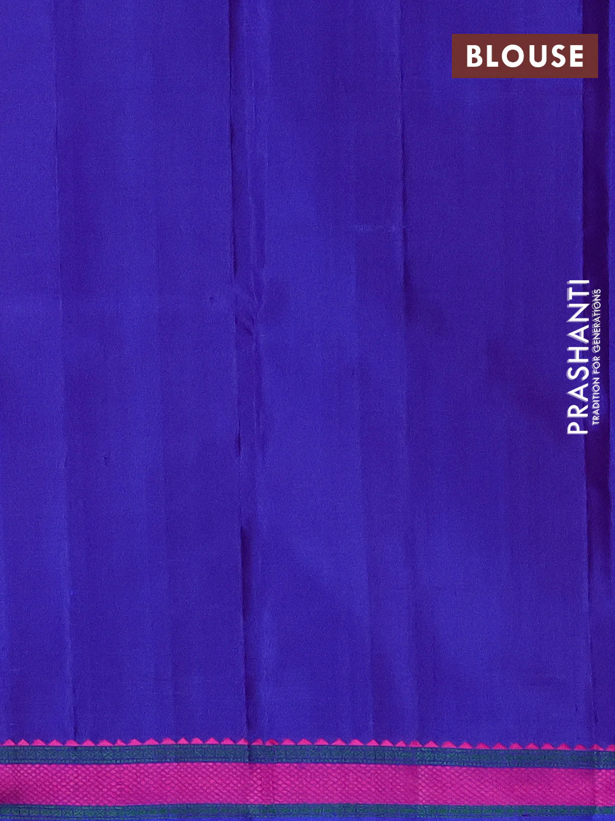 Pure kanchipuram silk saree blue with woven buttas and thread woven border - Image 3