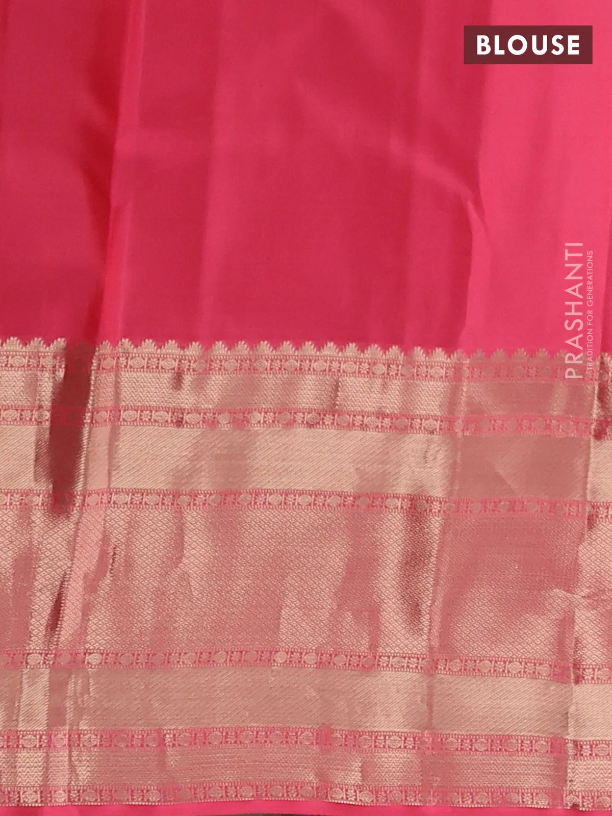 Pure kanchipuram silk saree bottle green and peach pink with allover zari weaves and long zari woven border - Image 3