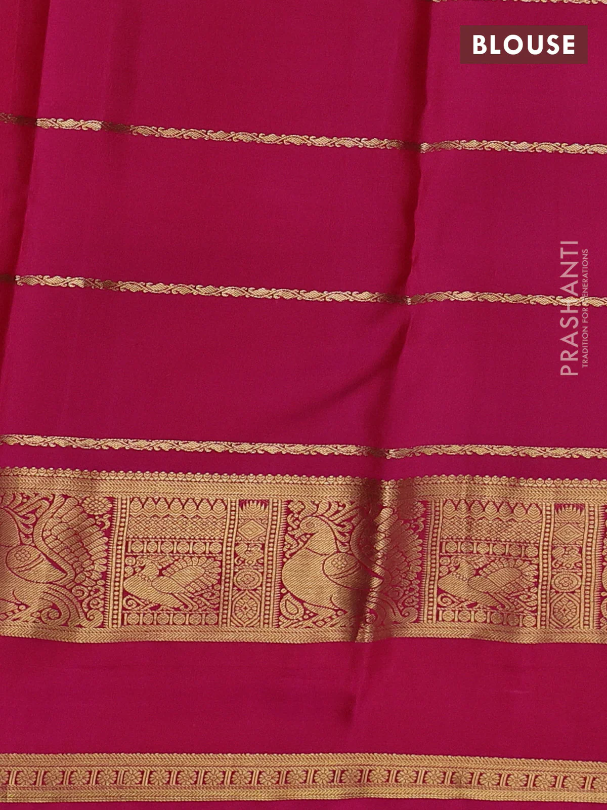 Pure kanchipuram silk saree bottle green and pink with allover zari checks & buttas and rettapet zari woven border - Image 4