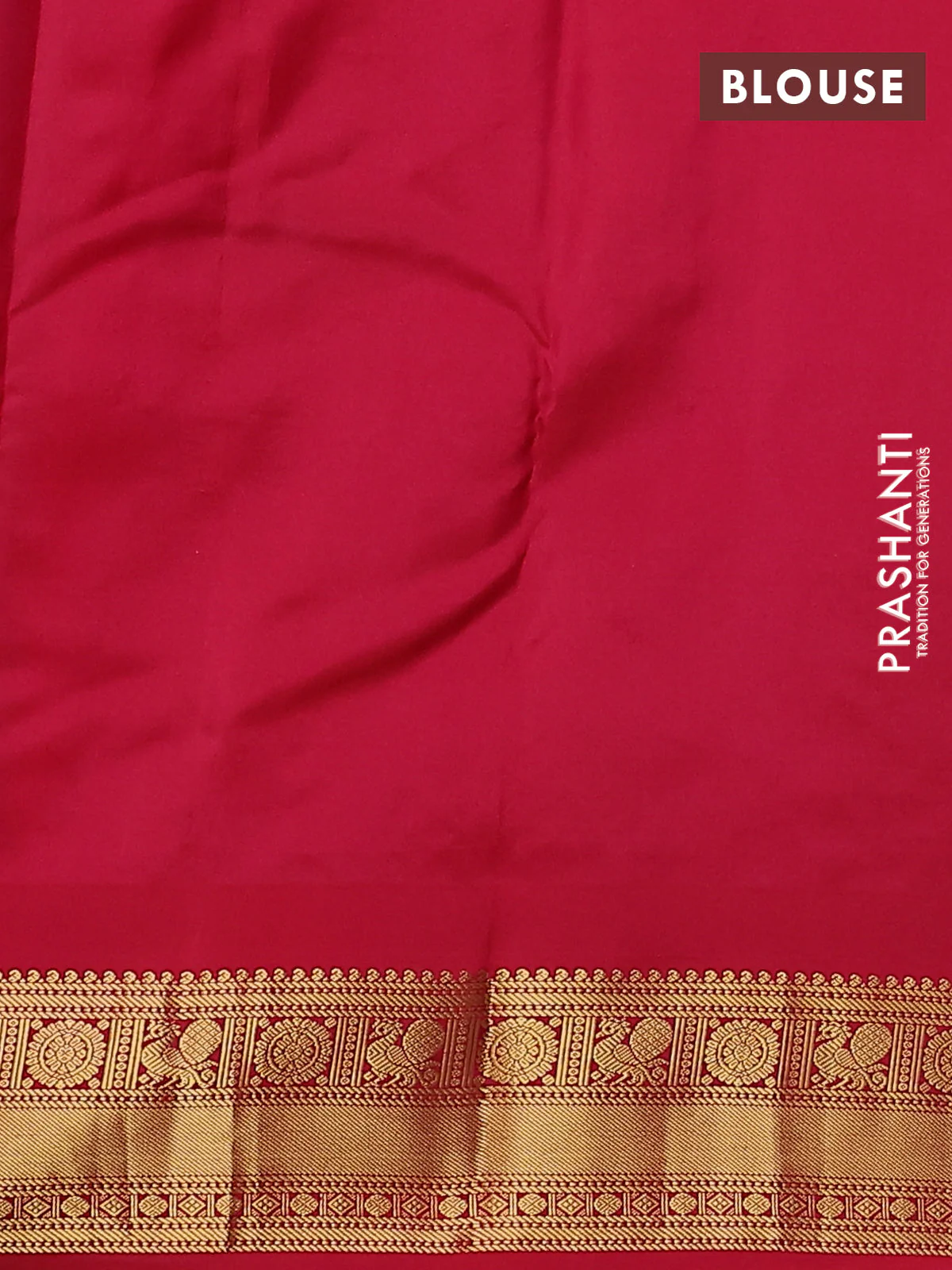 Pure kanchipuram silk saree bottle green and red with zari woven buttas and temple design zari woven border - Image 3