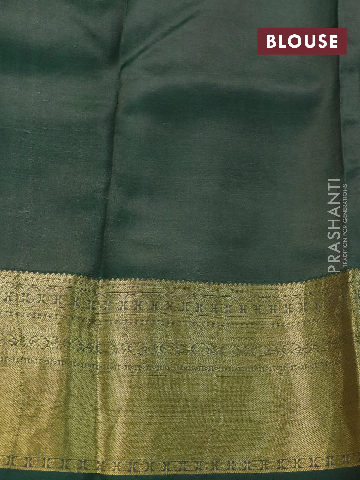 Pure kanchipuram silk saree brown shade and green with allover pen kalamkari prints and zari woven border - Image 4