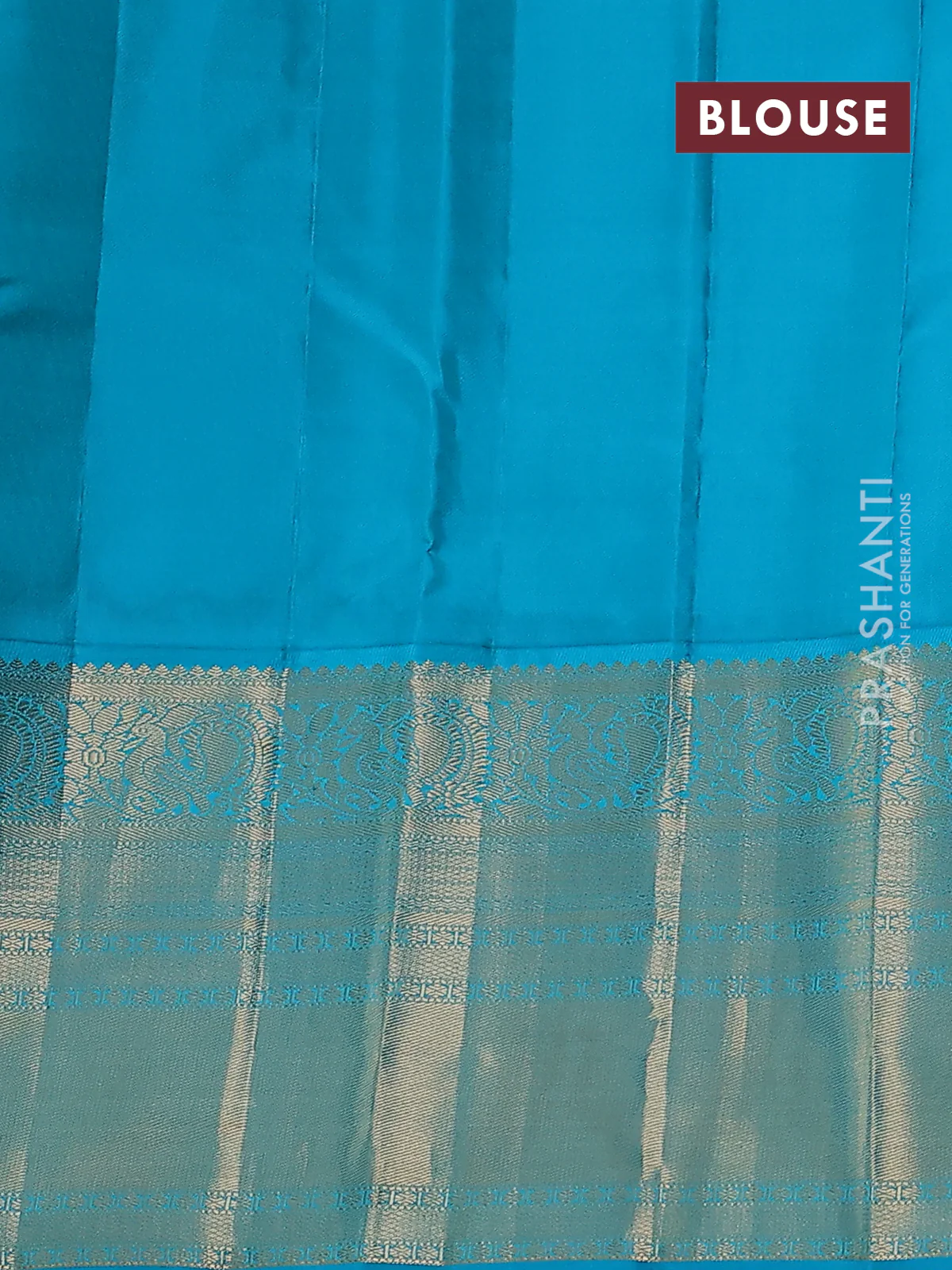 Pure kanchipuram silk saree candy pink and teal blue with paisley zari woven buttas and long annam zari woven korvai border - Image 3