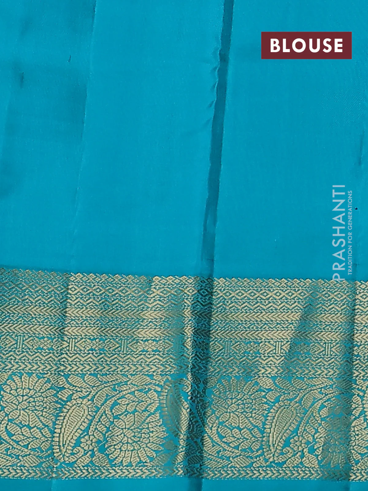 Pure kanchipuram silk saree candy pink and teal blue with zari woven buttas and zari woven korvai border - Image 3