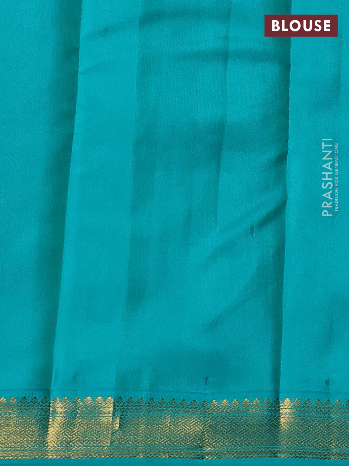Pure kanchipuram silk saree coffee brown and teal green with zari woven buttas and zari woven korvai border - Image 4