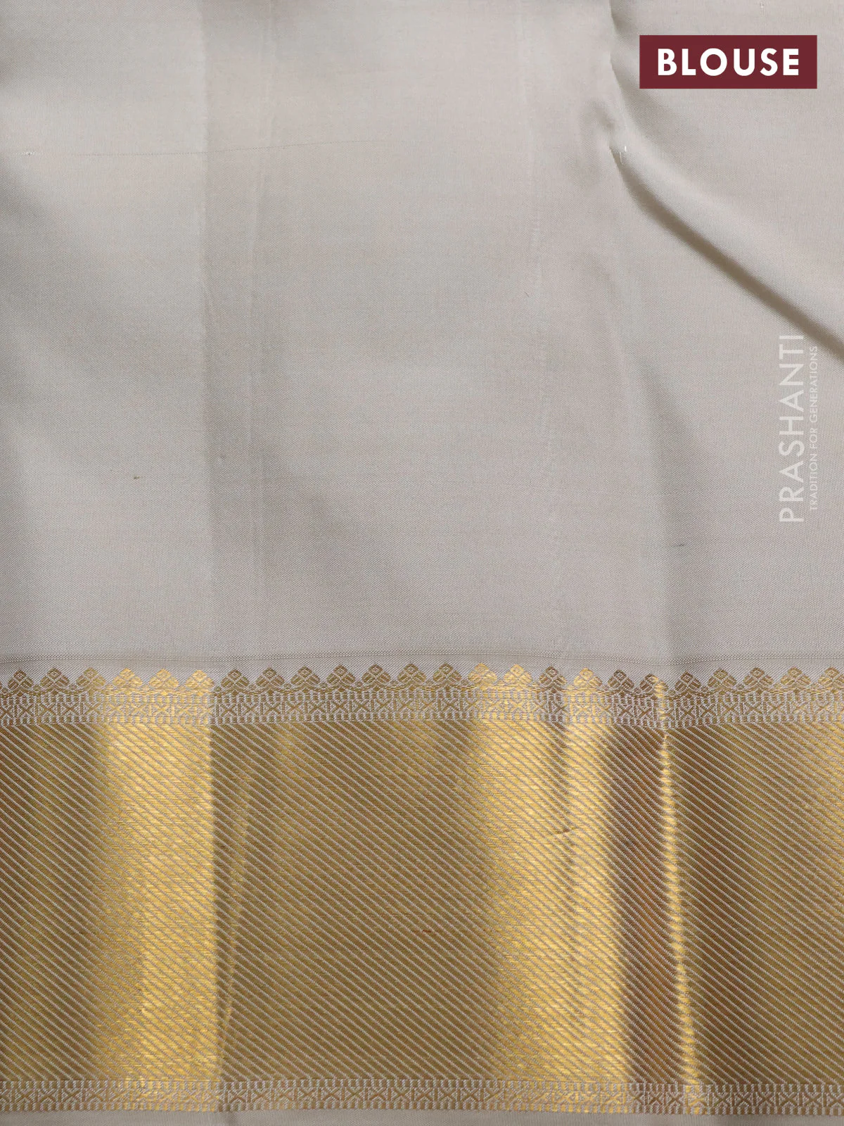 Pure kanchipuram silk saree cream and beige with allover zari woven brocade weaves and rich zari woven border - Image 4