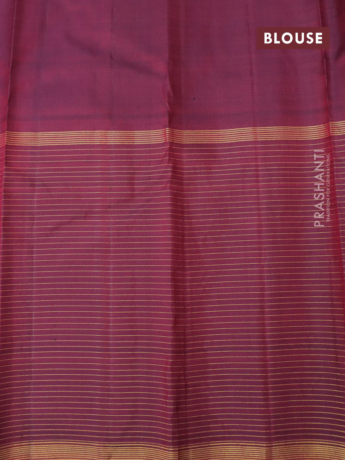Pure kanchipuram silk saree cream and deep maroon with plain body and long temple design zari checked border - Image 4