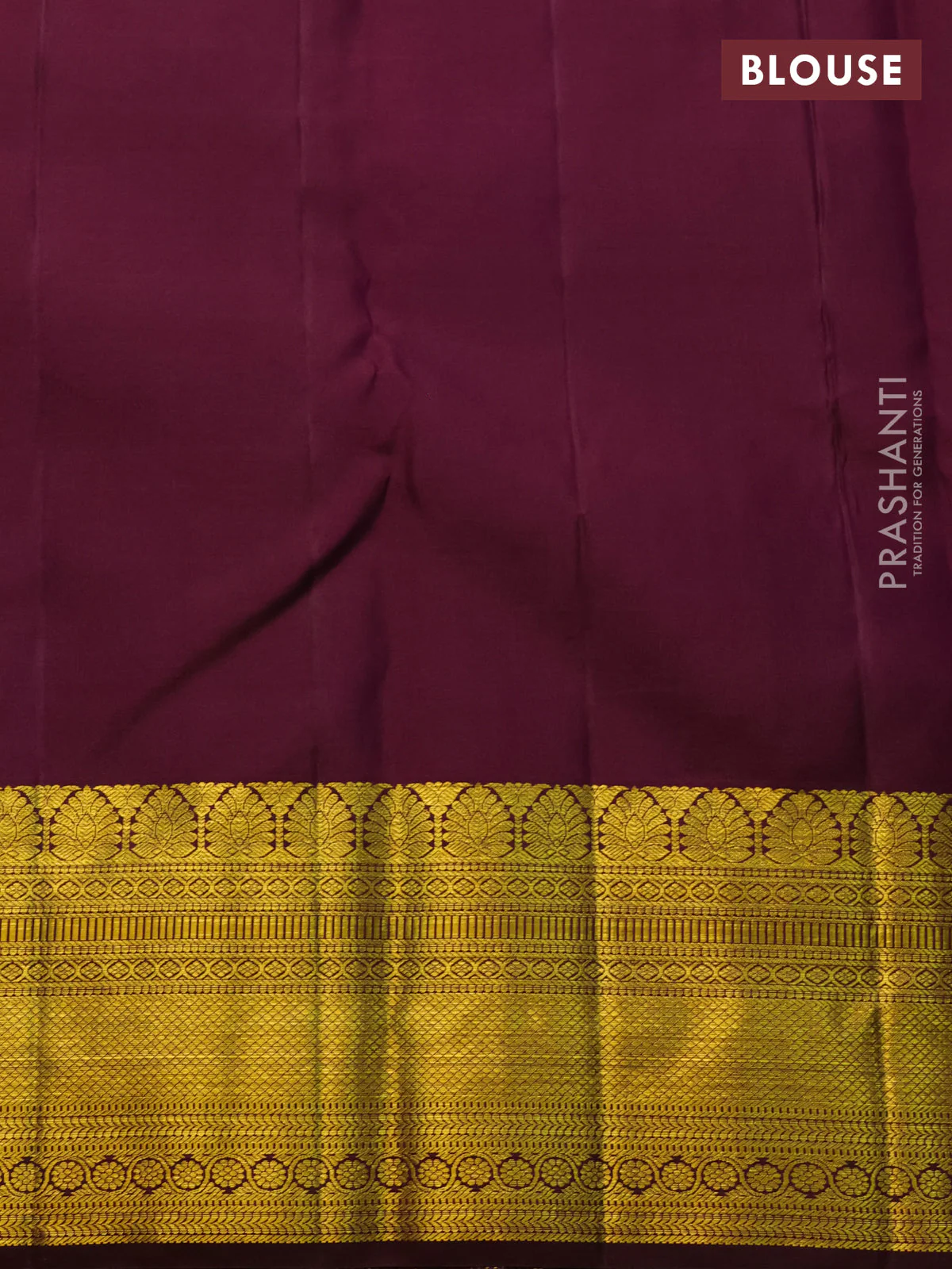 Pure kanchipuram silk saree cream and deep wine shade with allover zari woven brocade weaves and zari woven border - Image 4