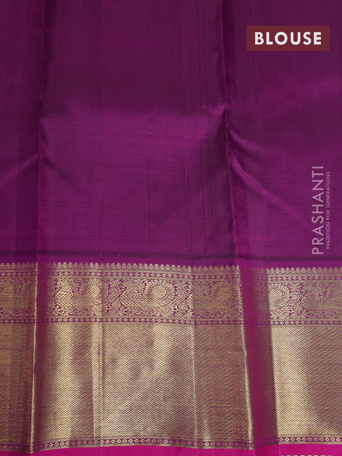 Pure kanchipuram silk saree cream and purple with annam & rudhraksha zari woven buttas and rich zari woven border - Image 5