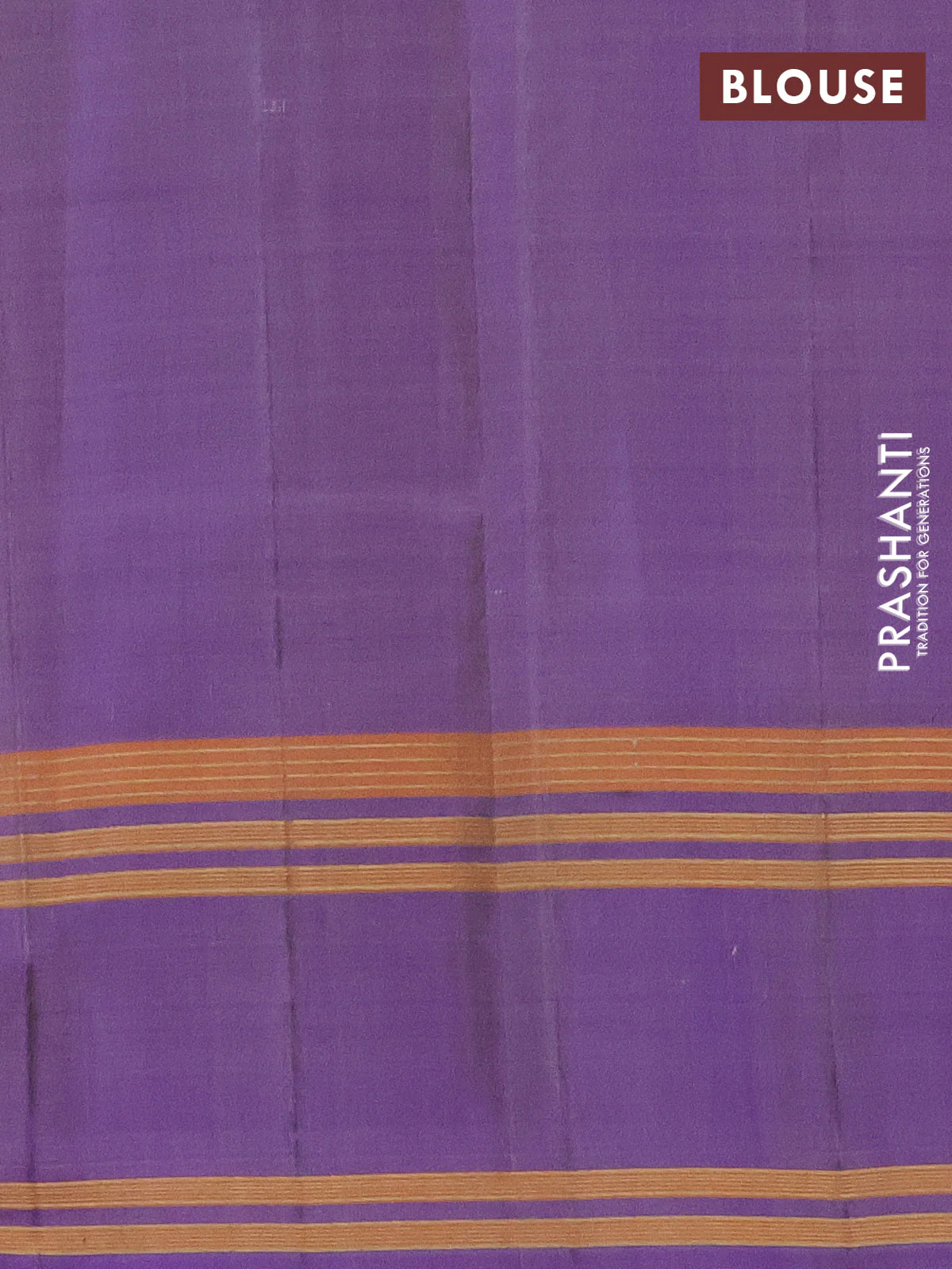 Pure kanchipuram silk saree cream and violet with plain body and rettapet zari woven border - Image 3