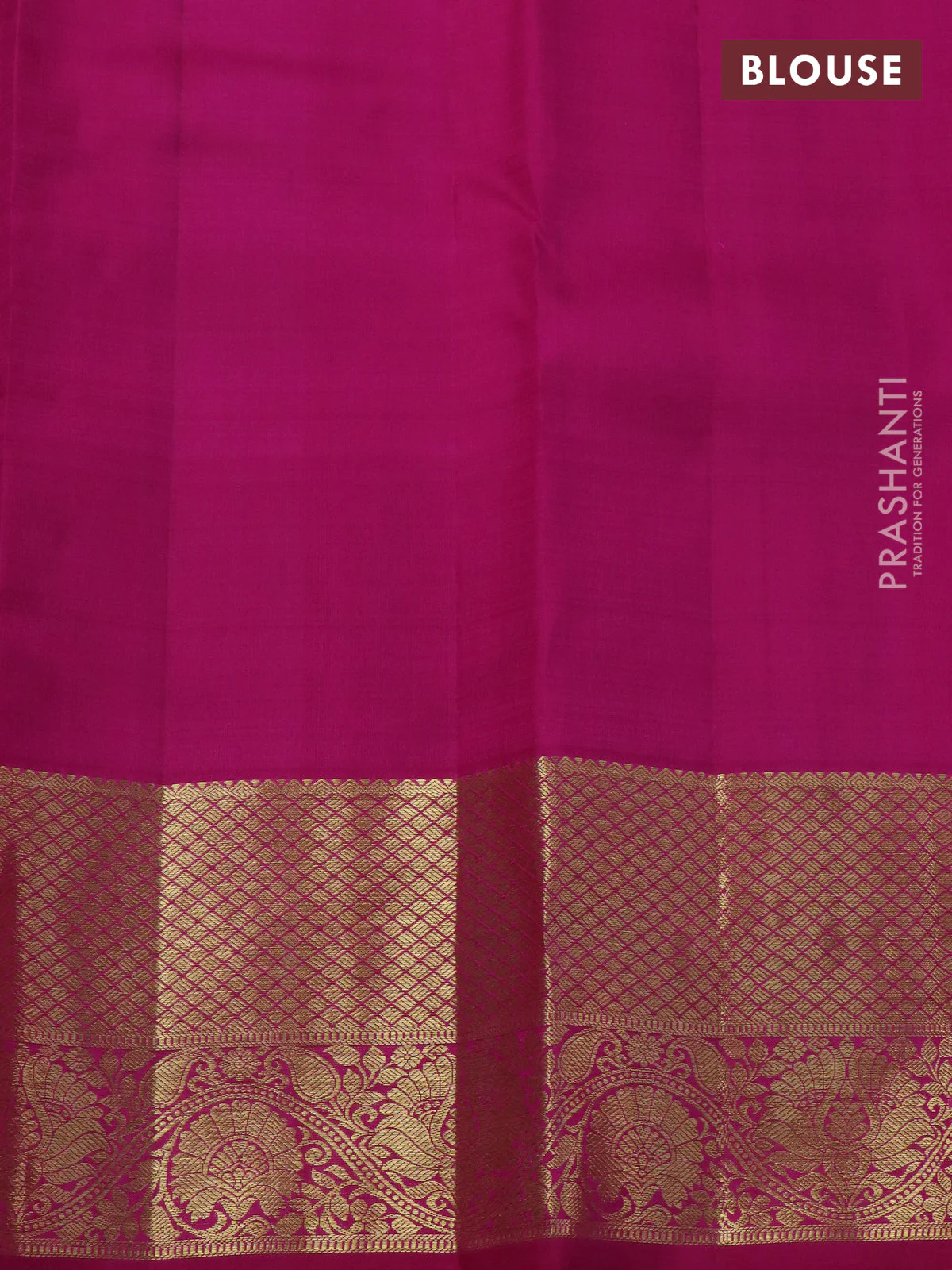 Pure kanchipuram silk saree cs blue and purple with zari woven buttas and zari woven border - Image 4