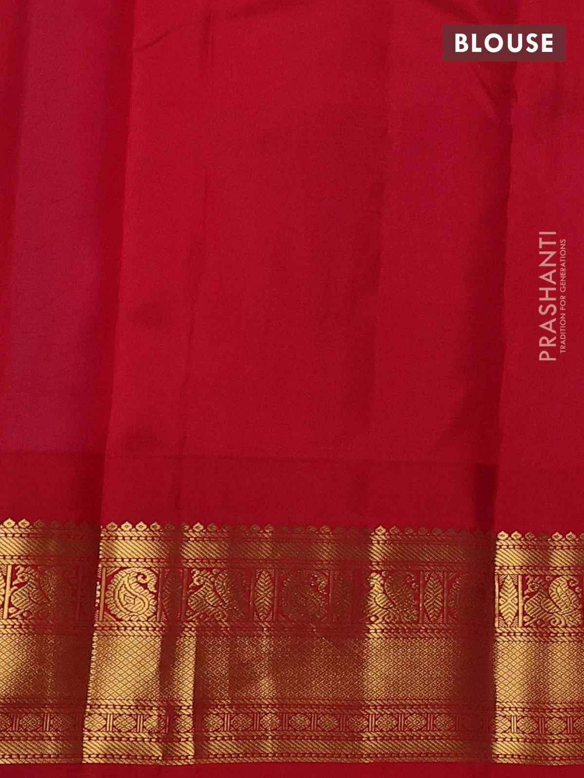Pure kanchipuram silk saree cs blue and red with annam zari woven buttas and temple design zari woven border - Image 4