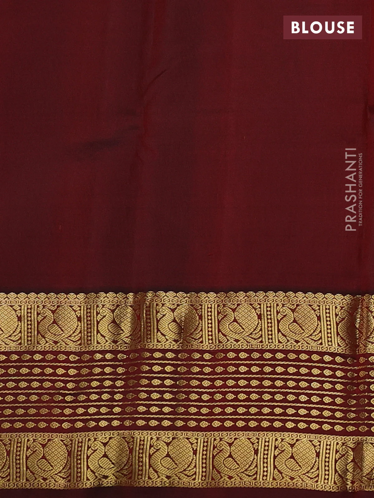 Pure kanchipuram silk saree dark green and maroon with zari woven buttas and long zari woven border - Image 4