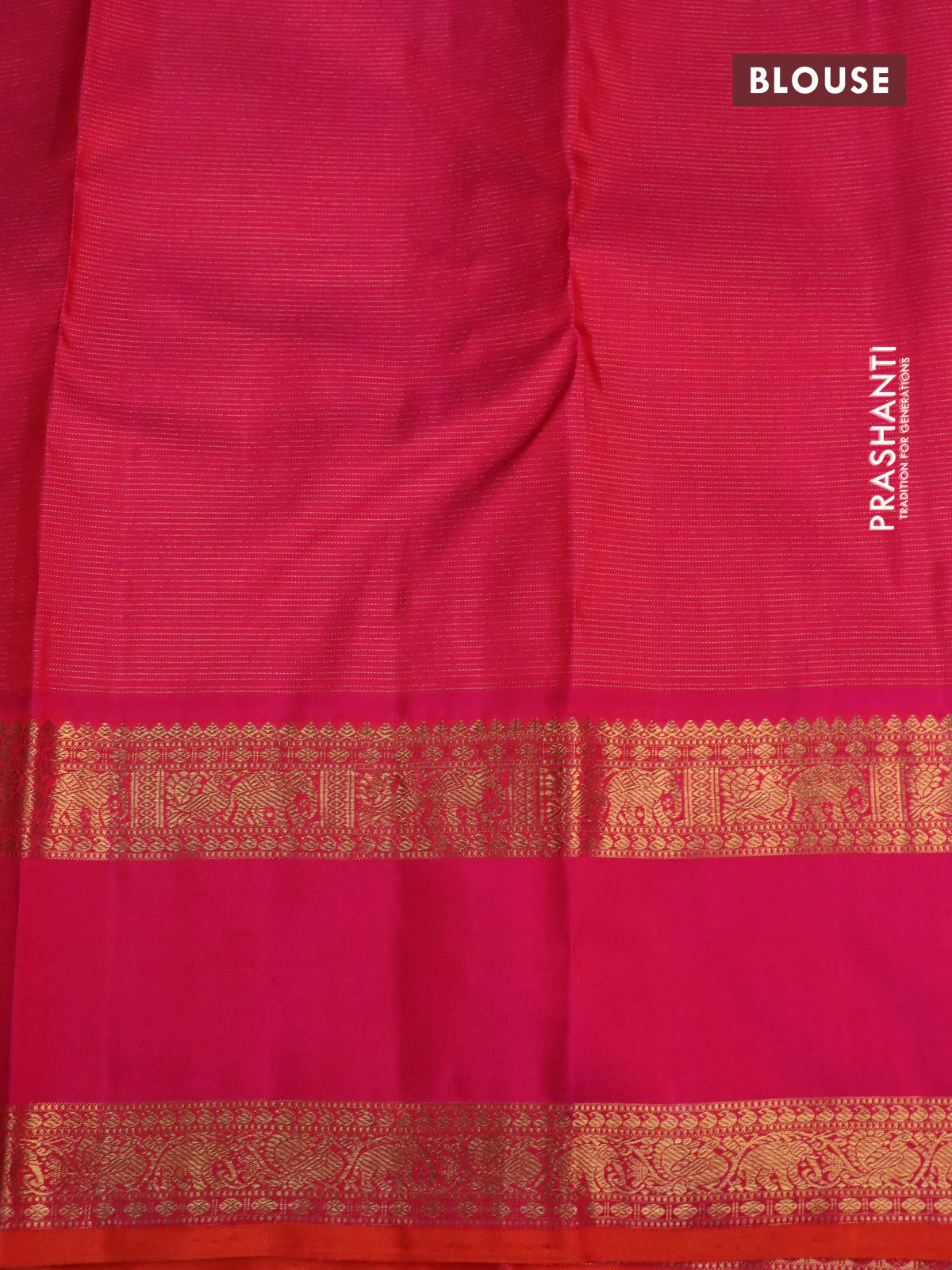 Pure kanchipuram silk saree dark green and pink with allover zari weaves & buttas and rettapet zari woven korvai border - Image 5