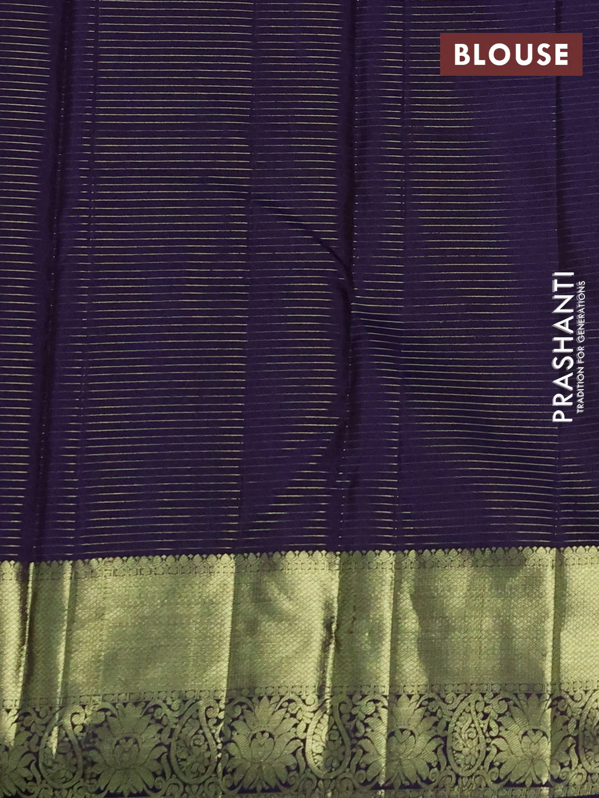 Pure kanchipuram silk saree dark magenta pink and navy blue with allover zari checks & annam buttas and zari woven border - Image 4
