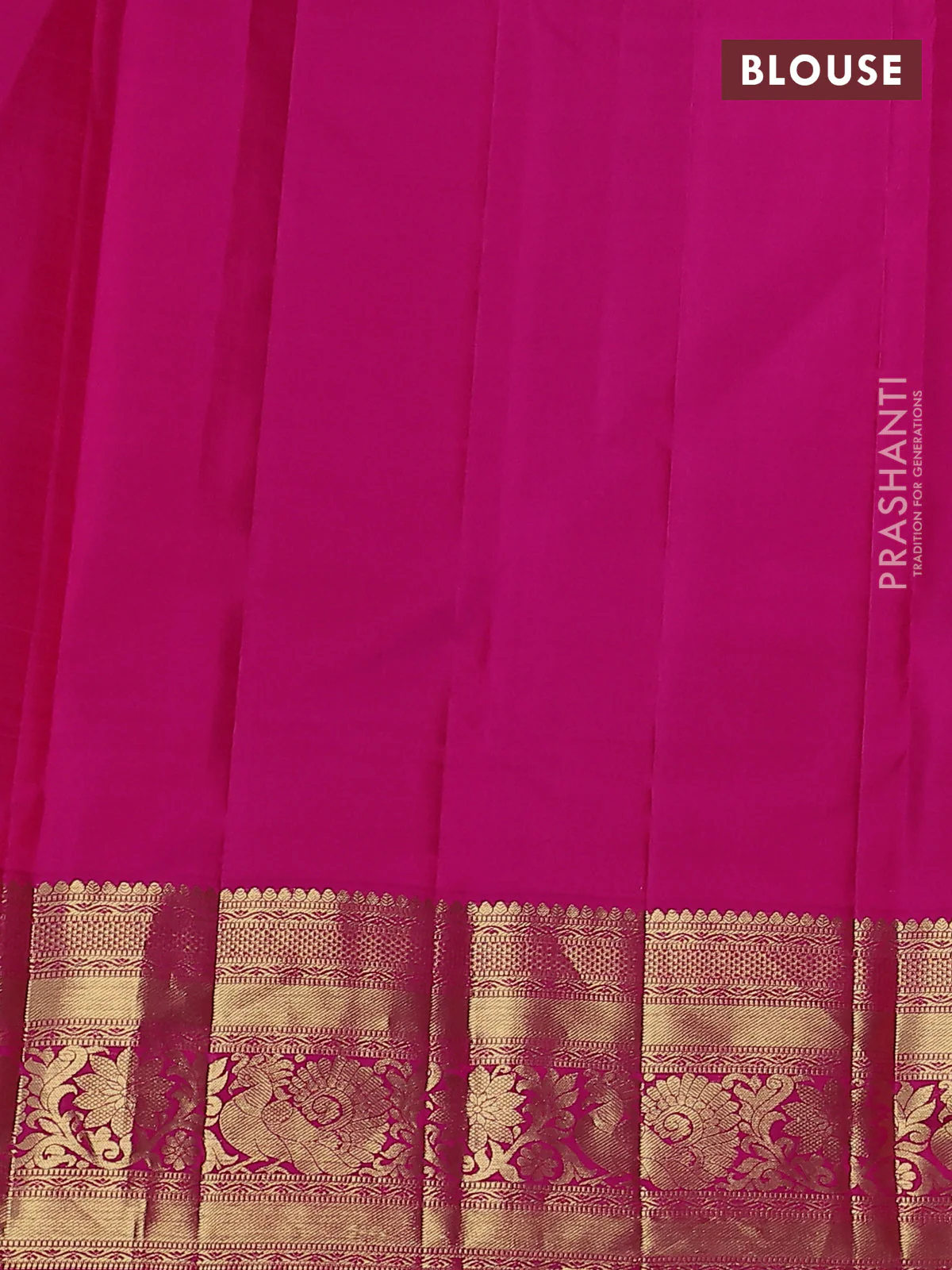 Pure kanchipuram silk saree dark magenta pink and pink with zari woven buttas and rich zari woven border - Image 4