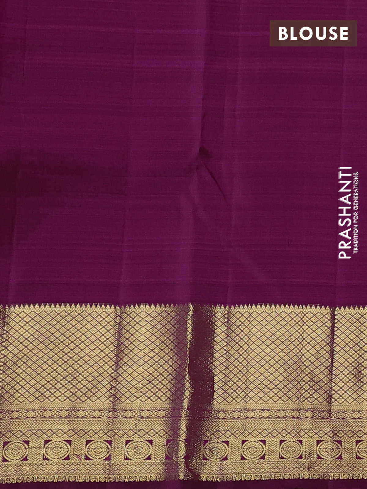 Pure kanchipuram silk saree dark magenta pink with peacock zari woven buttas and rich zari woven border - Image 4