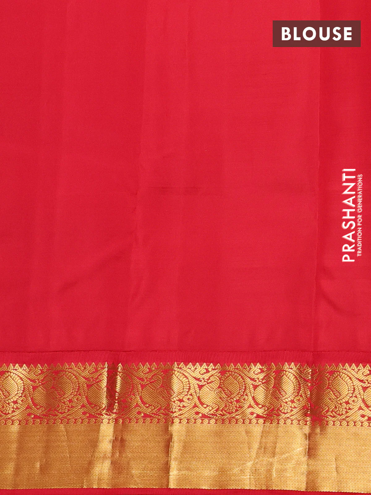 Pure kanchipuram silk saree dark mustard and red with zari woven buttas and annam zari woven korvai border - Image 3