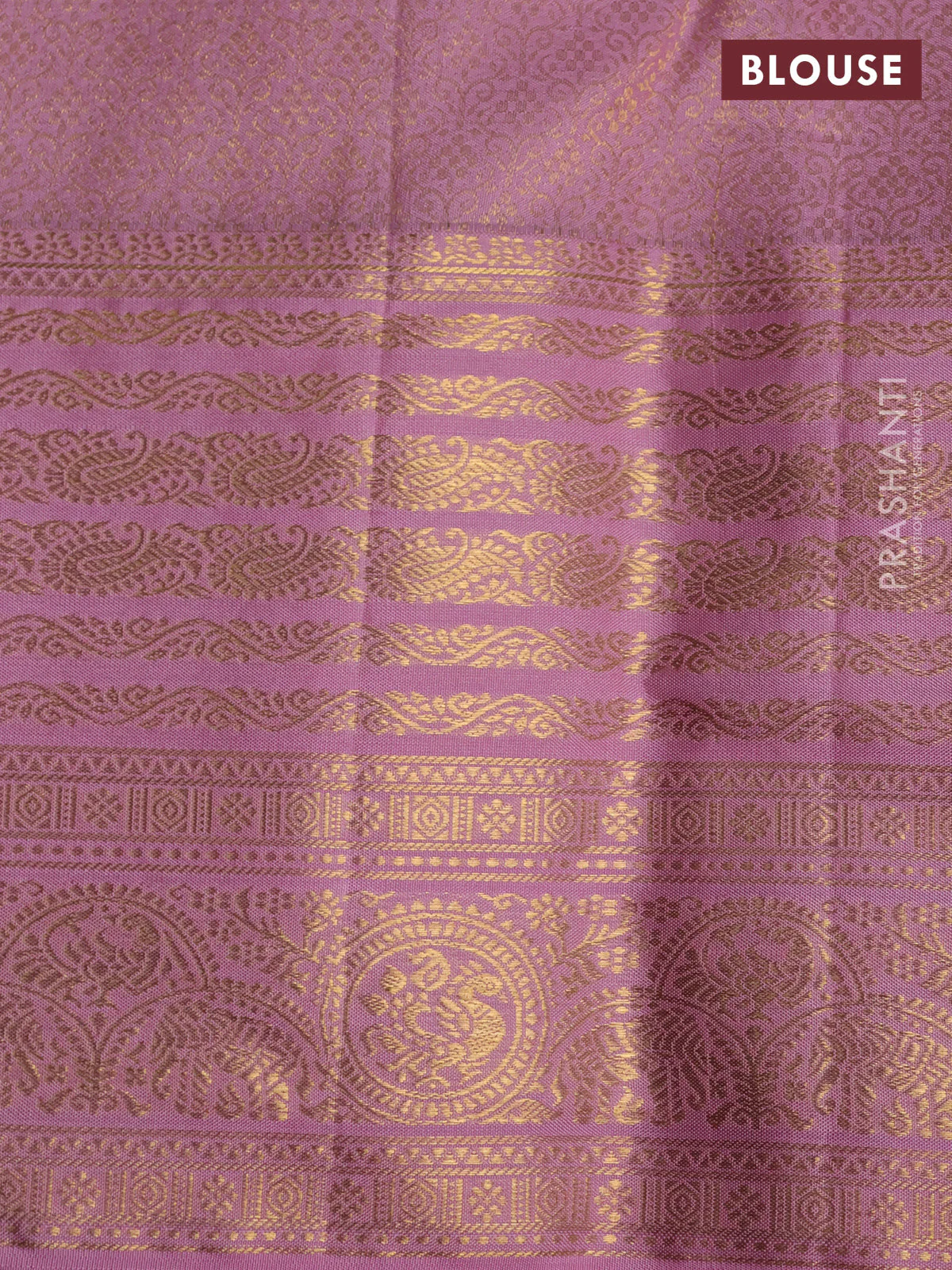 Pure kanchipuram silk saree dark pink and light pink with allover zari checks & buttas and long rich zari woven border - Image 4