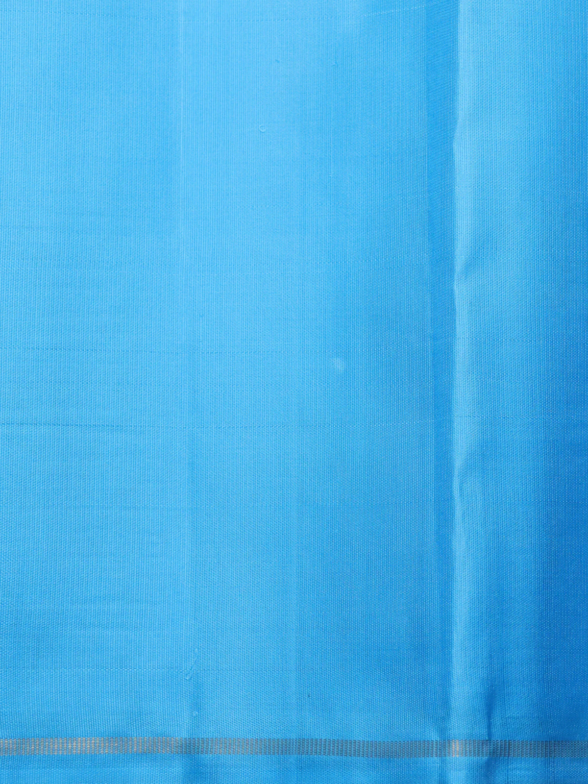 Pure kanchipuram silk saree deep coffee brown and light blue with annam & rudhraksha zari woven buttas in borderless style - Image 4