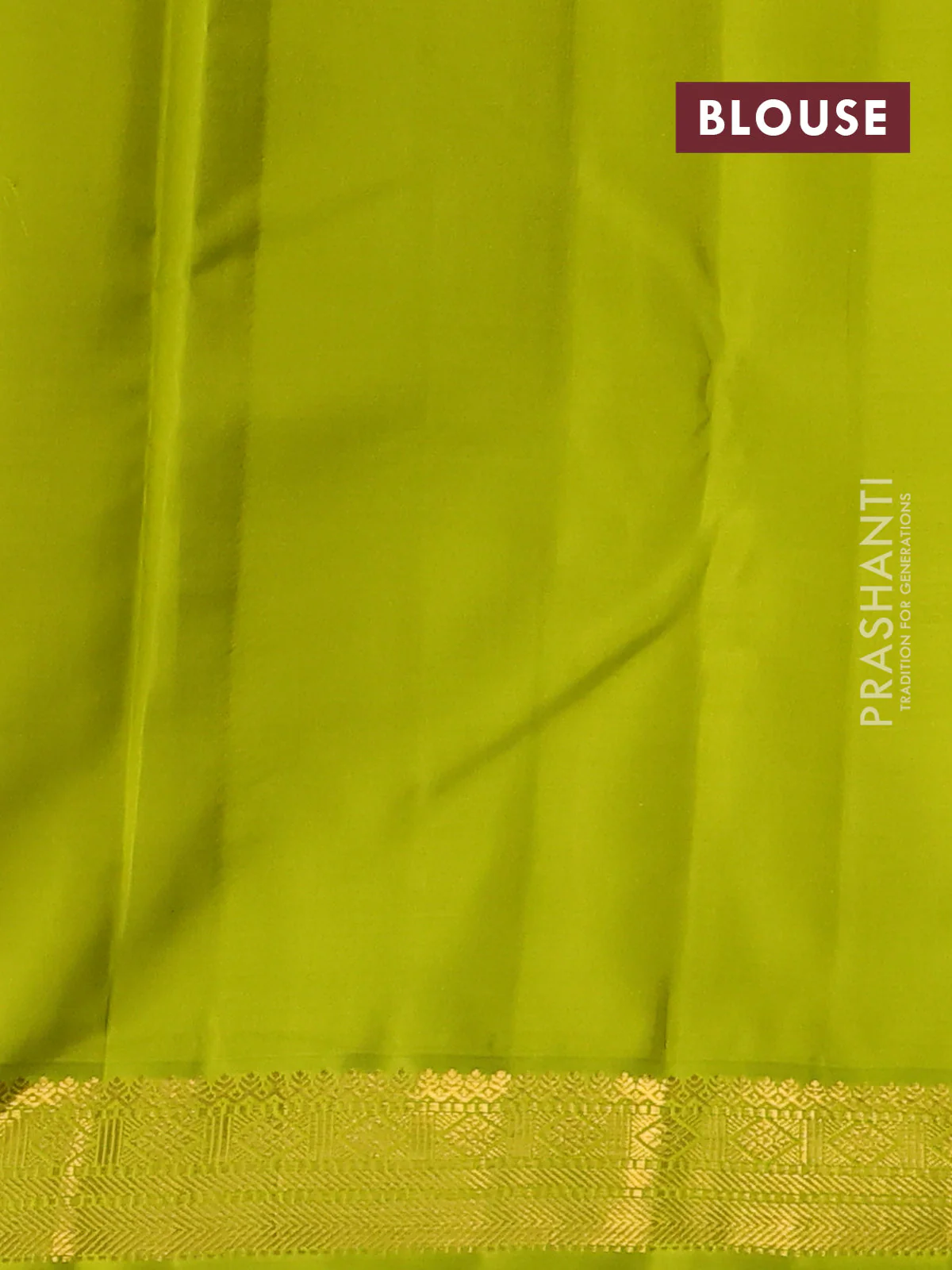 Pure kanchipuram silk saree deep coffee brown and lime green with allover small zari checks & buttas and zari woven korvai border - Image 4
