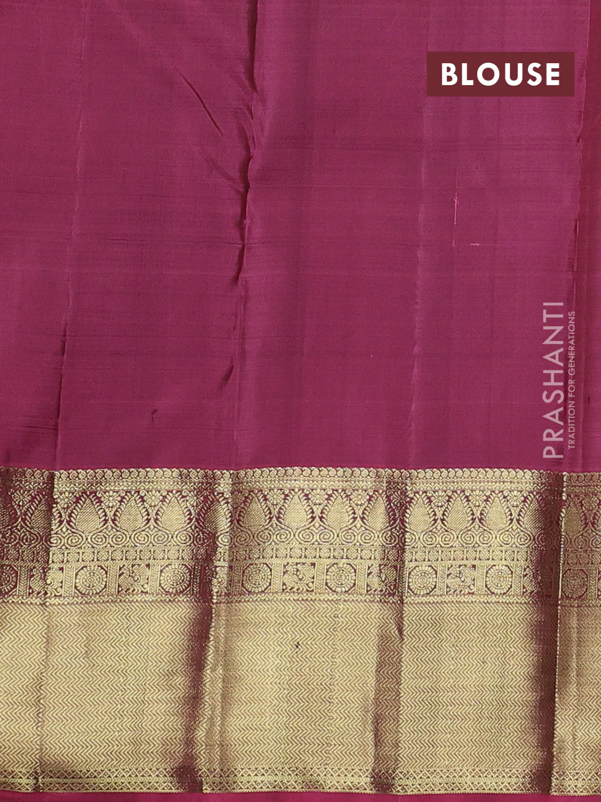 Pure kanchipuram silk saree deep purple and maroon with allover zari woven stripes pattern and zari woven border - Image 4